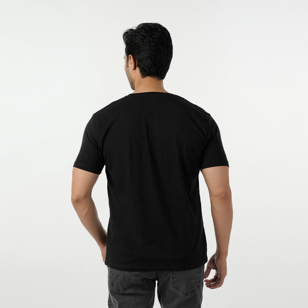 Eminent Men's Round Neck Half Sleeves Printed T-Shirt - Black, Men's T-Shirts & Polos, Eminent, Chase Value