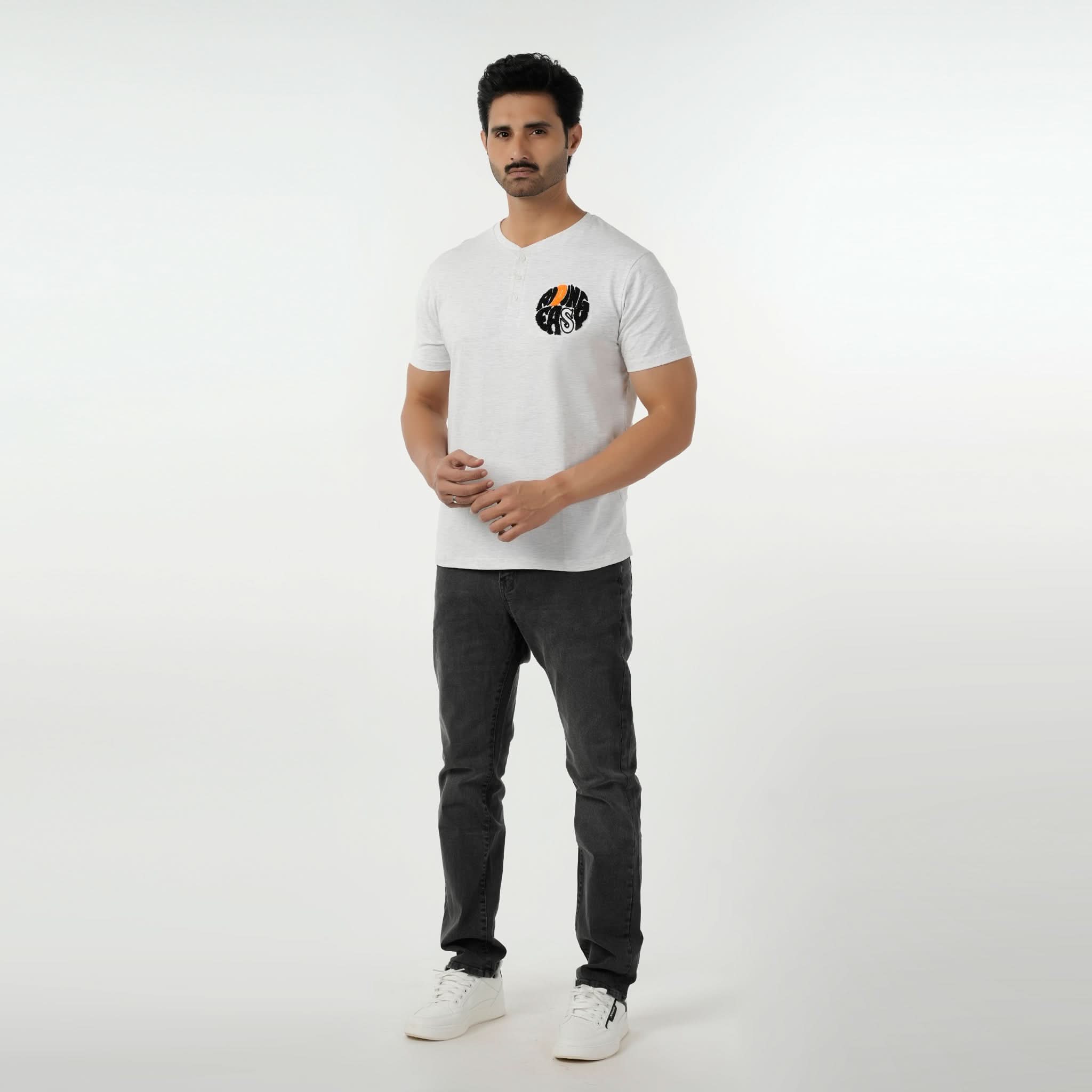 Eminent Men's Round Neck Half Sleeves T-Shirt - Oatmeal, Men's T-Shirts & Polos, Eminent, Chase Value
