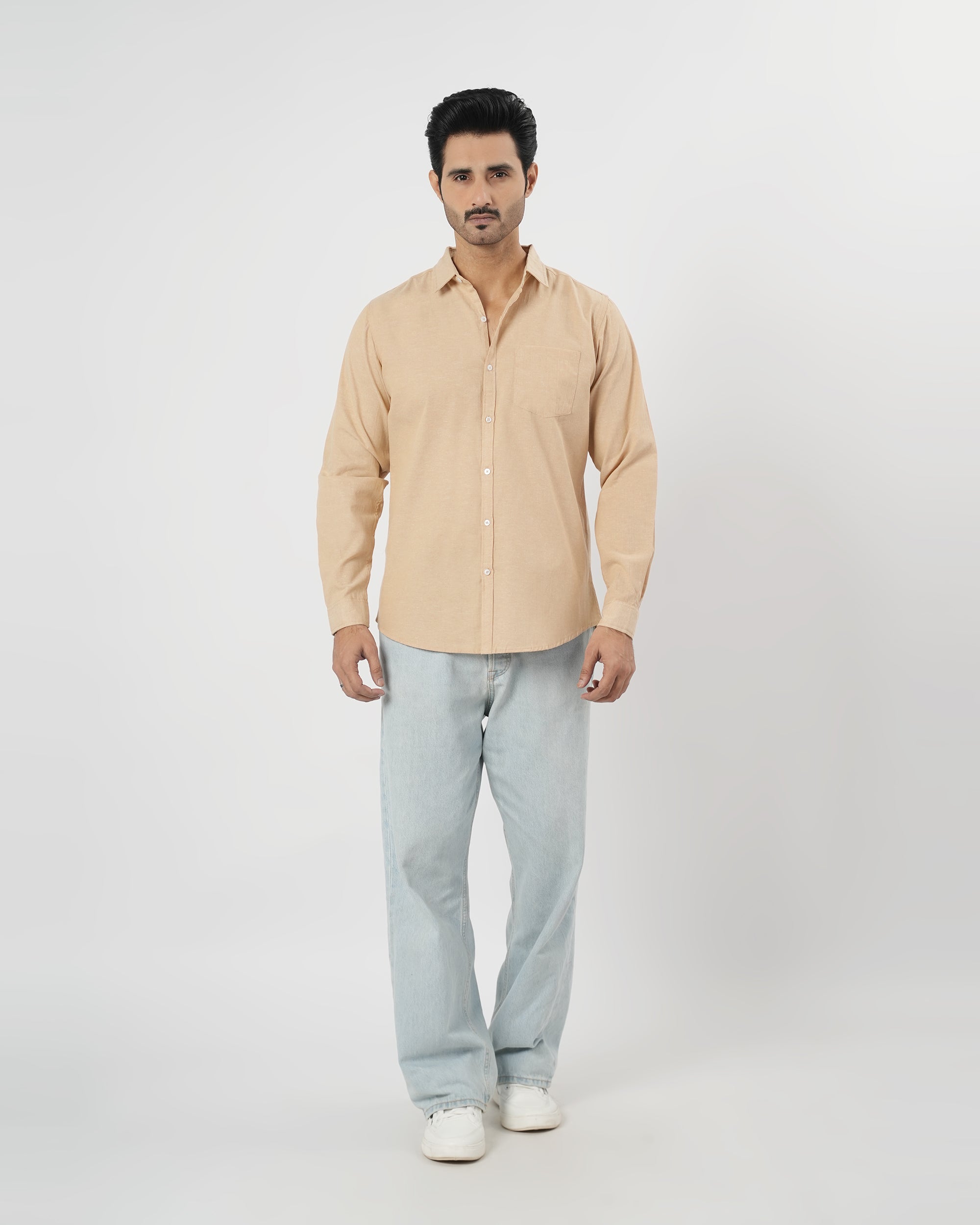 Valuables Men's Casual Chambray Shirt Full Sleeves