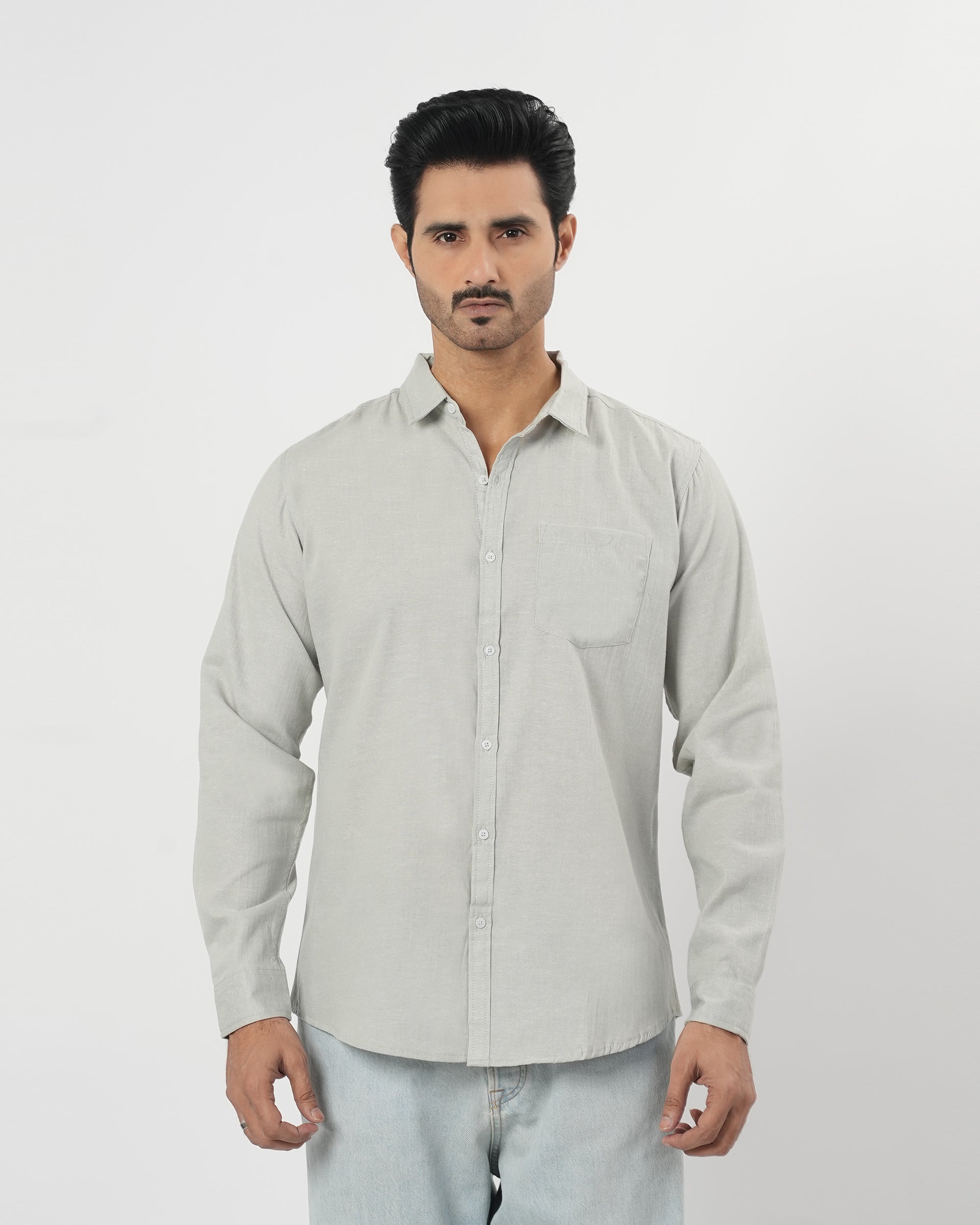 Valuables Men's Casual Chambray Shirt Full Sleeves
