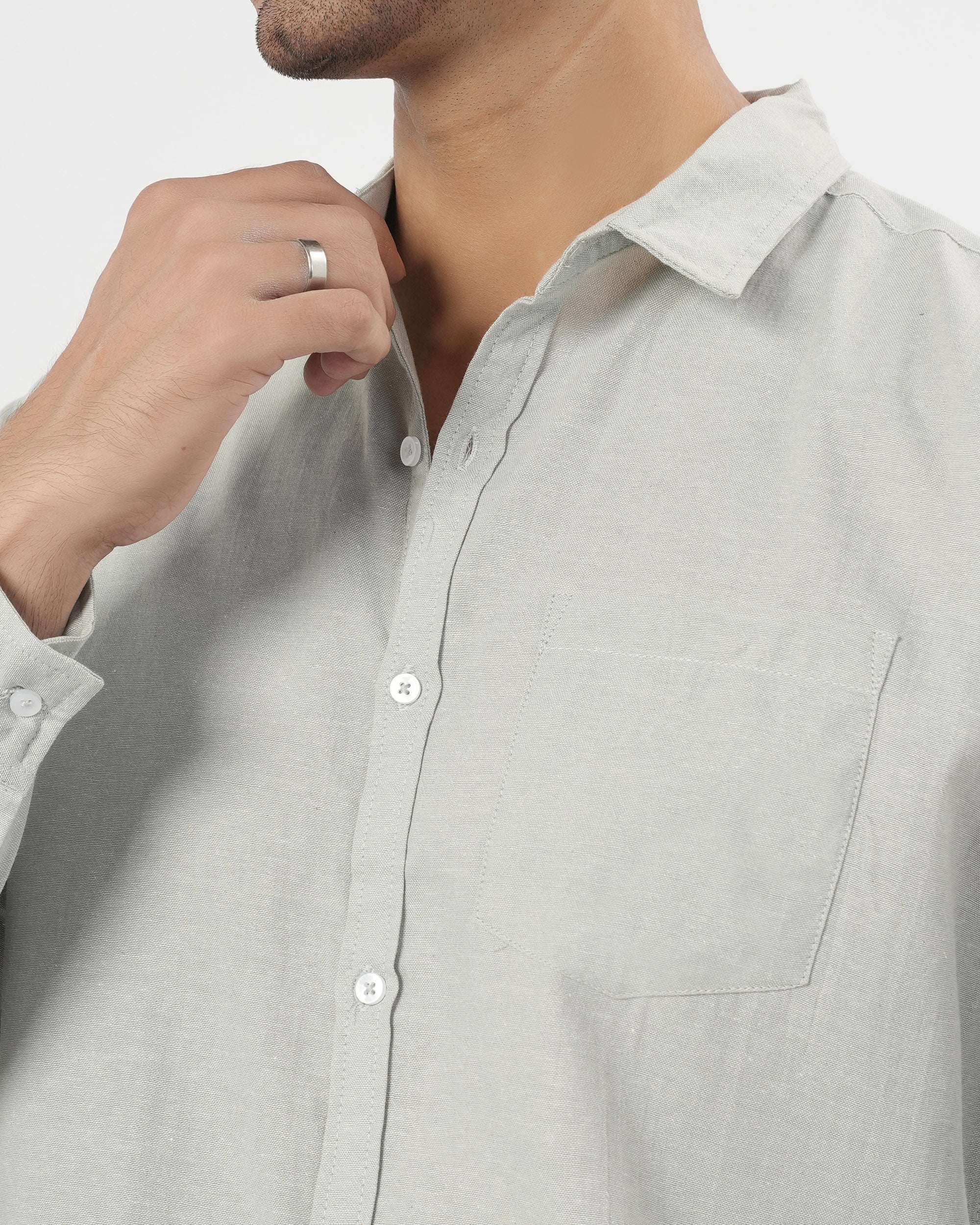 Valuables Men's Casual Chambray Shirt Full Sleeves