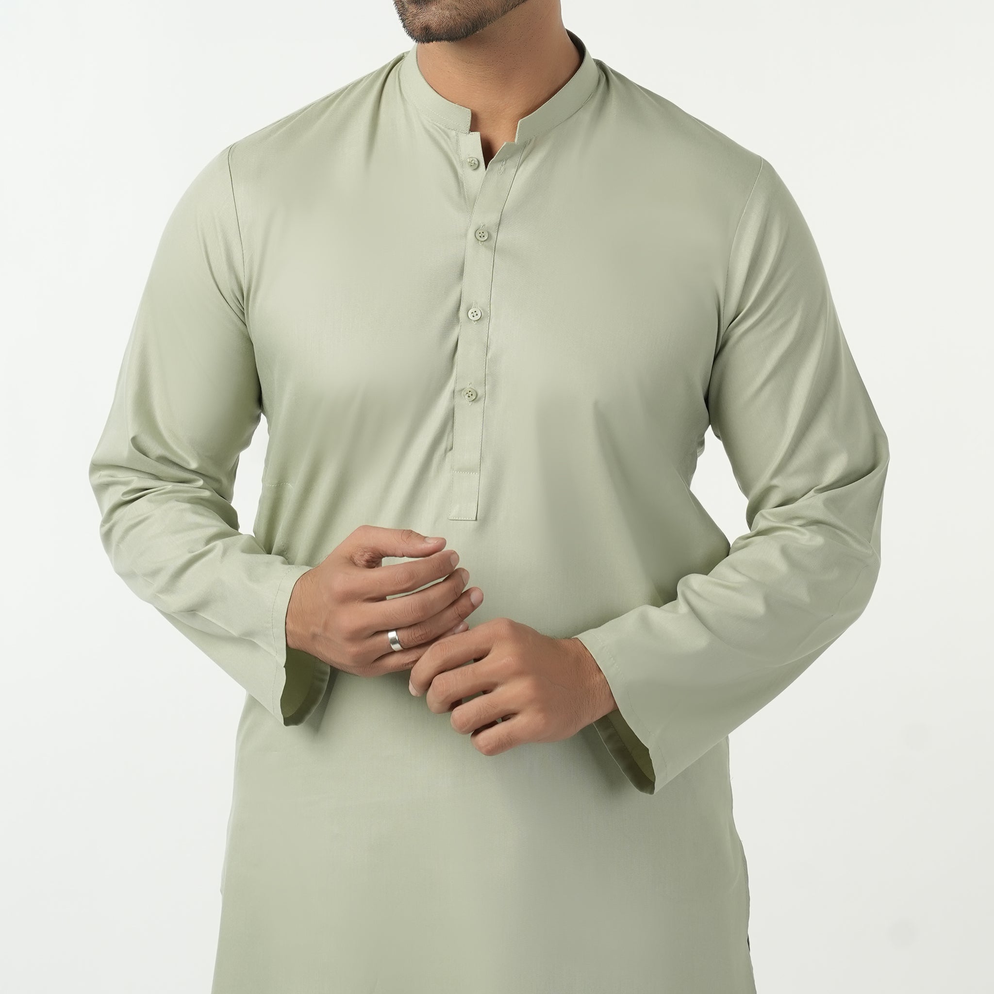 Men's Slim Fit Kurta Plain Shalwar Suit - Light Green, Men's Shalwar Kameez, Chase Value, Chase Value