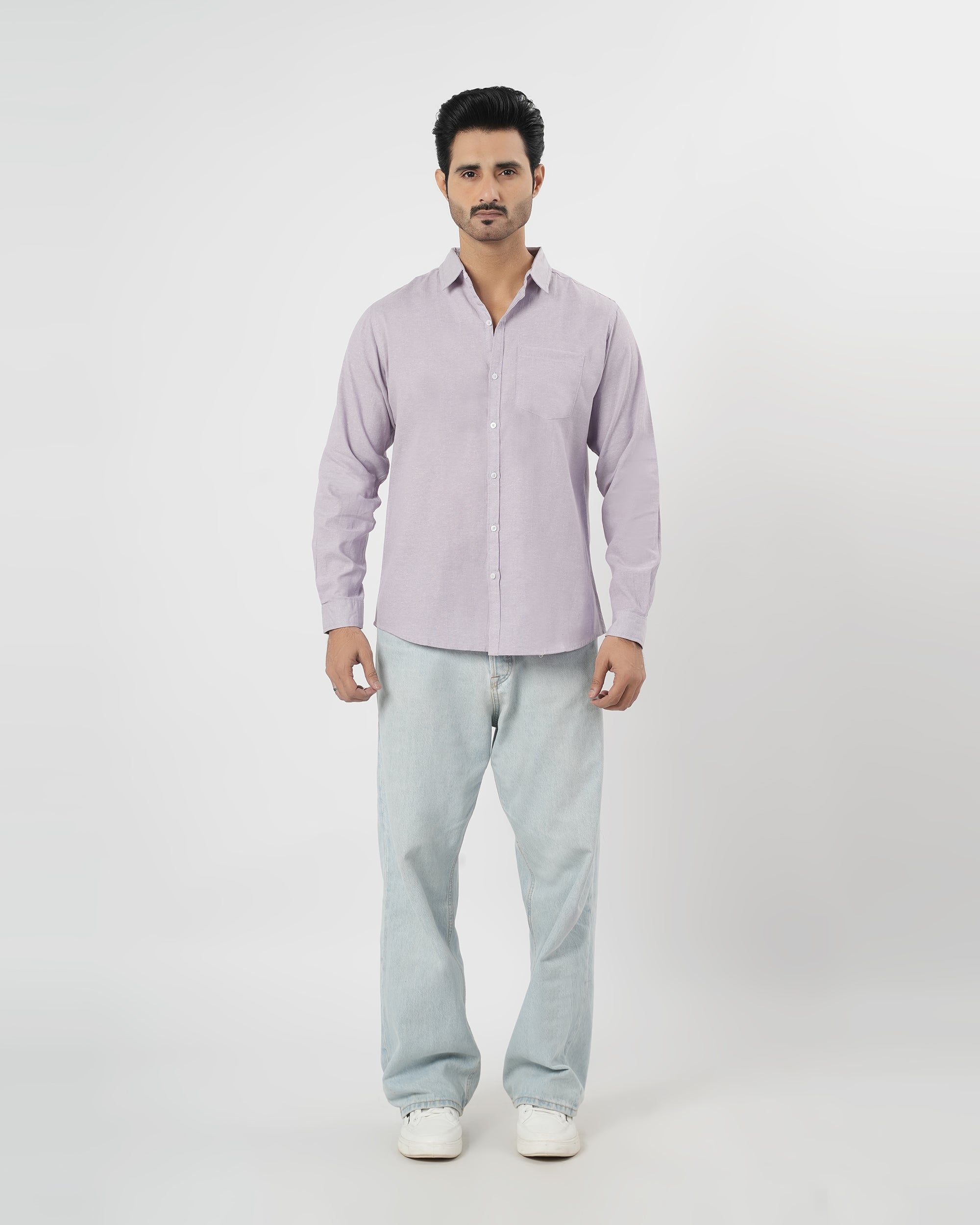Valuables Men's Casual Chambray Shirt Full Sleeves