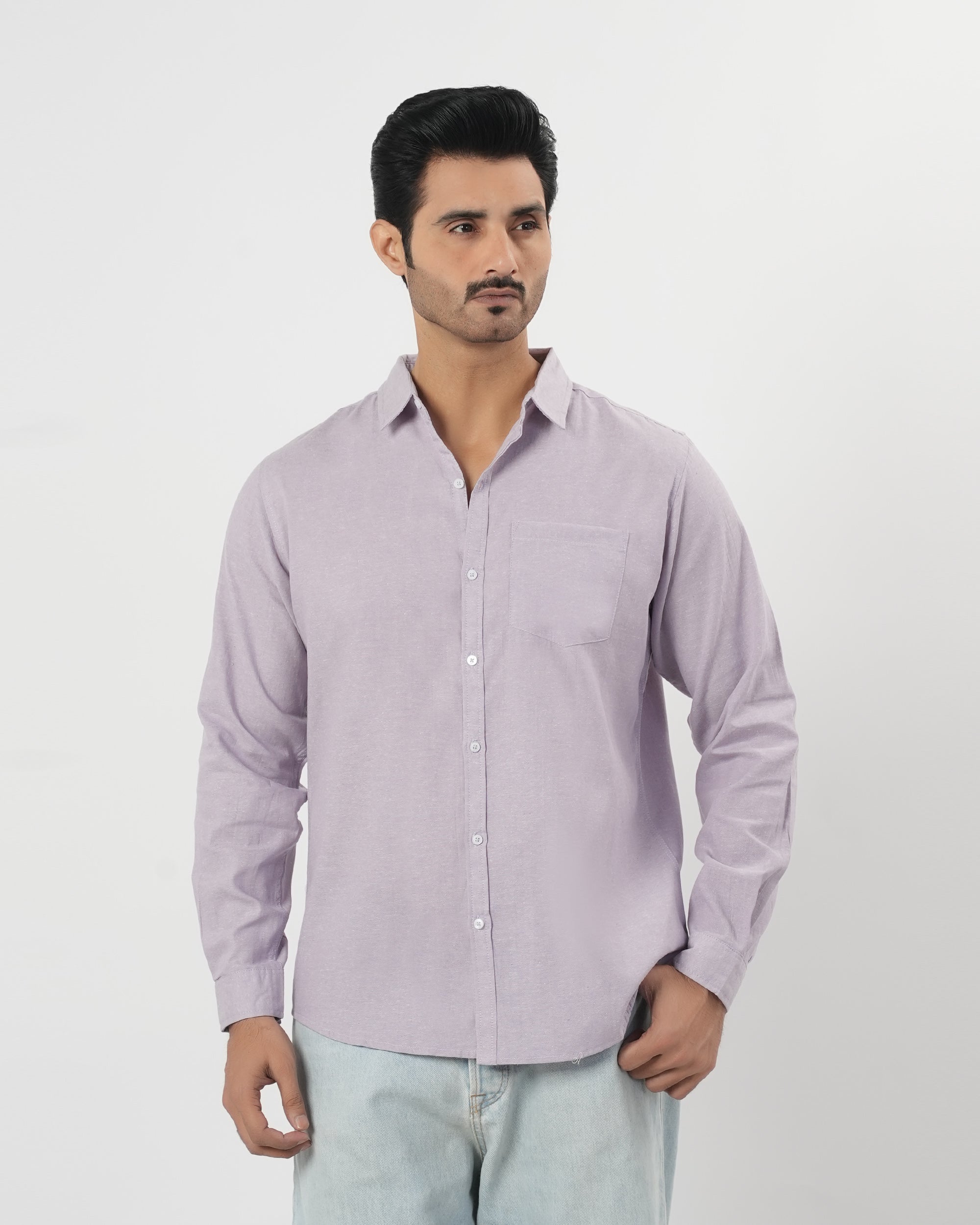 Valuables Men's Casual Chambray Shirt Full Sleeves
