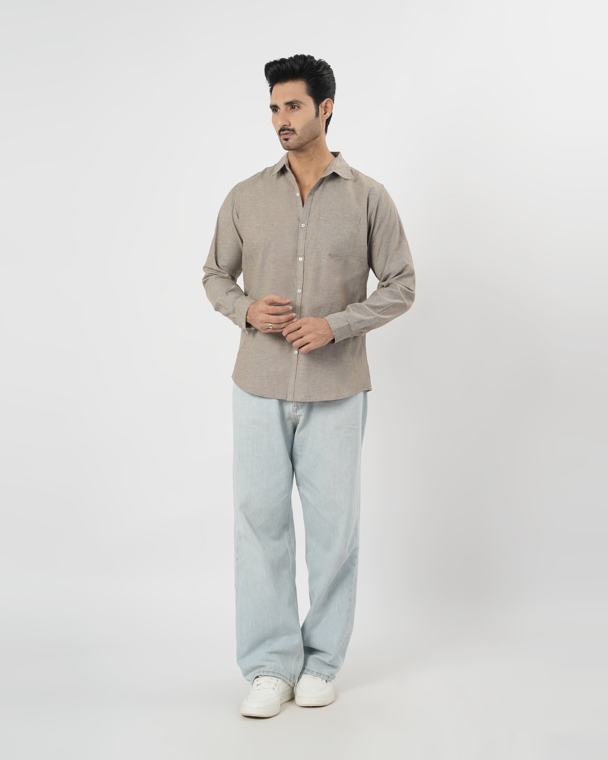 Valuables Men's Casual Chambray Shirt Full Sleeves