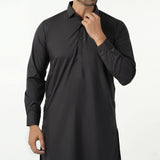 Valuable Men's Plain Kameez Shalwar Suit - Black, Men's Shalwar Kameez, Chase Value, Chase Value