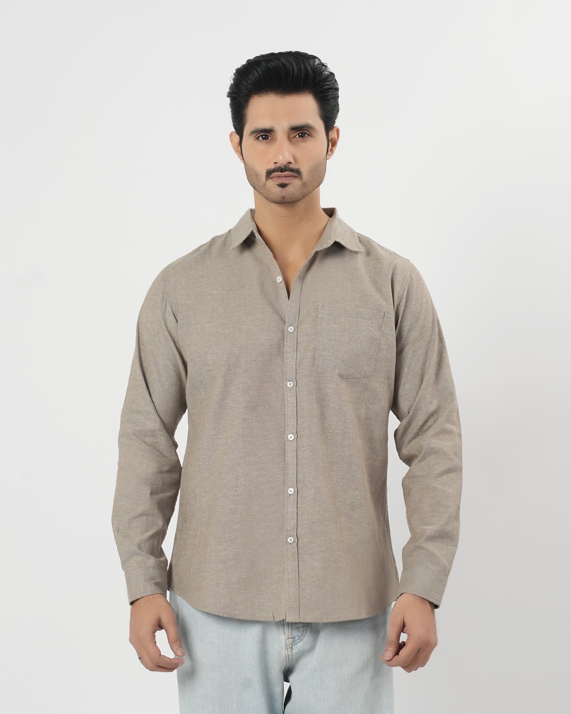 Valuables Men's Casual Chambray Shirt Full Sleeves
