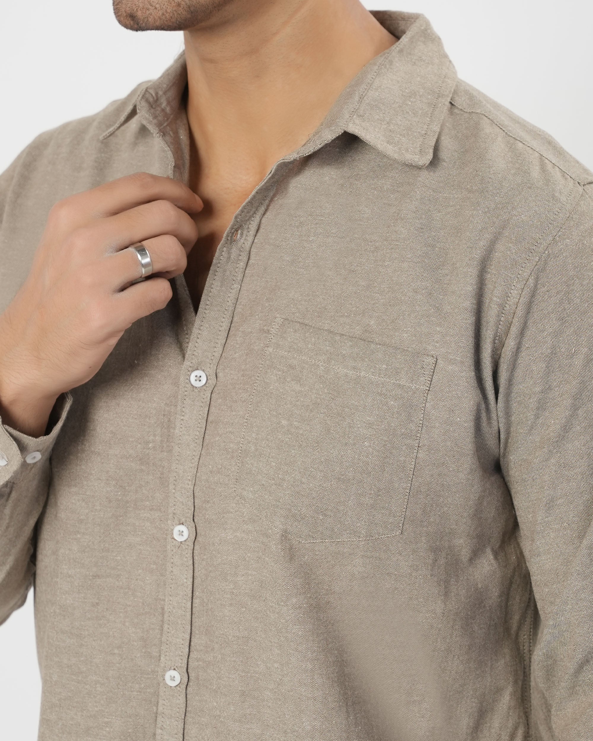 Valuables Men's Casual Chambray Shirt Full Sleeves