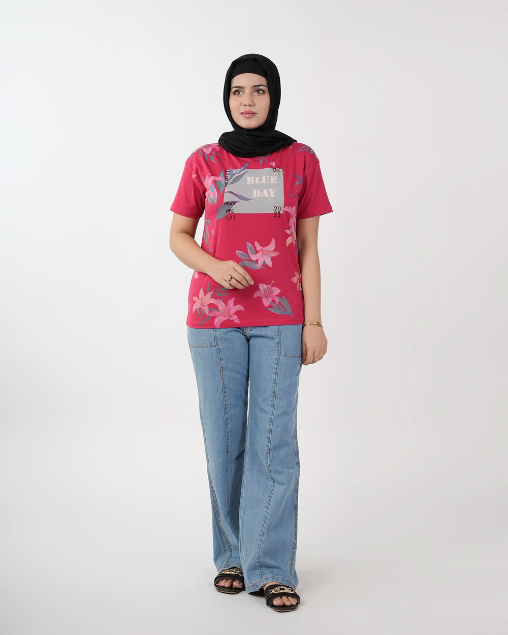 Eminent Women's Half Sleeves Printed T-Shirt - Red, Women T-Shirts & Tops, Eminent, Chase Value