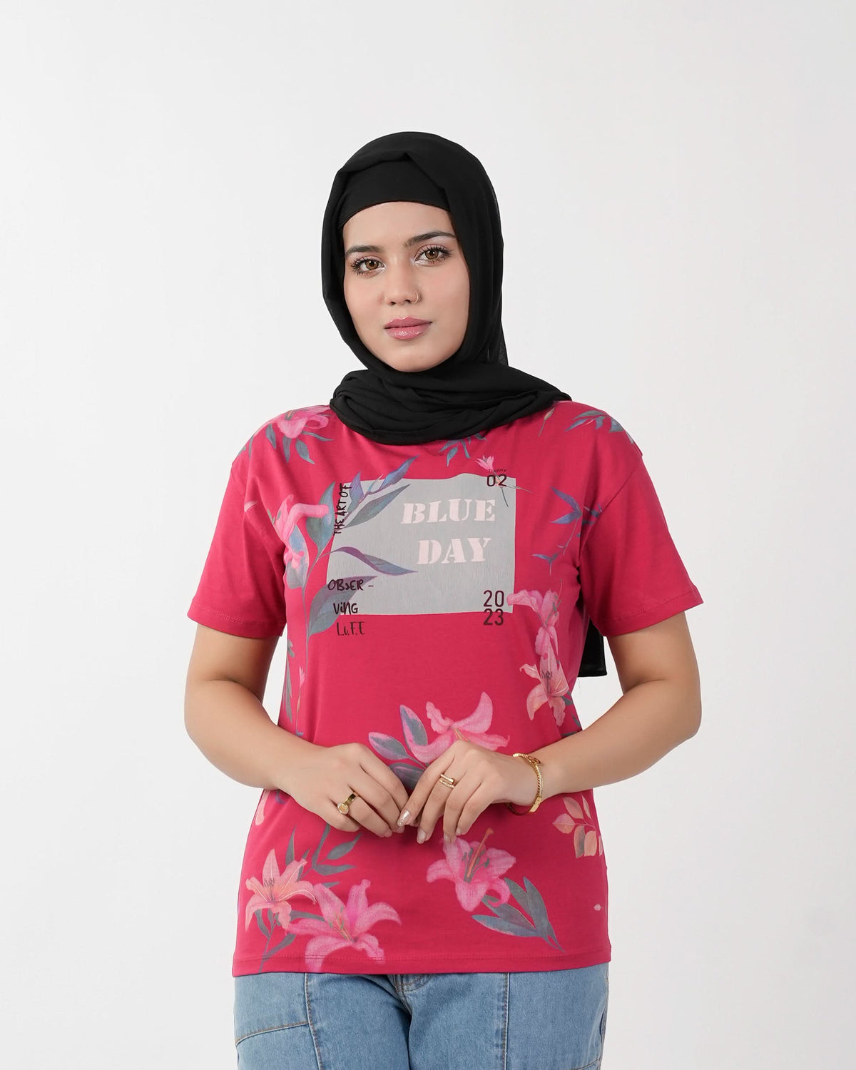 Eminent Women's Half Sleeves Printed T-Shirt - Red, Women T-Shirts & Tops, Eminent, Chase Value