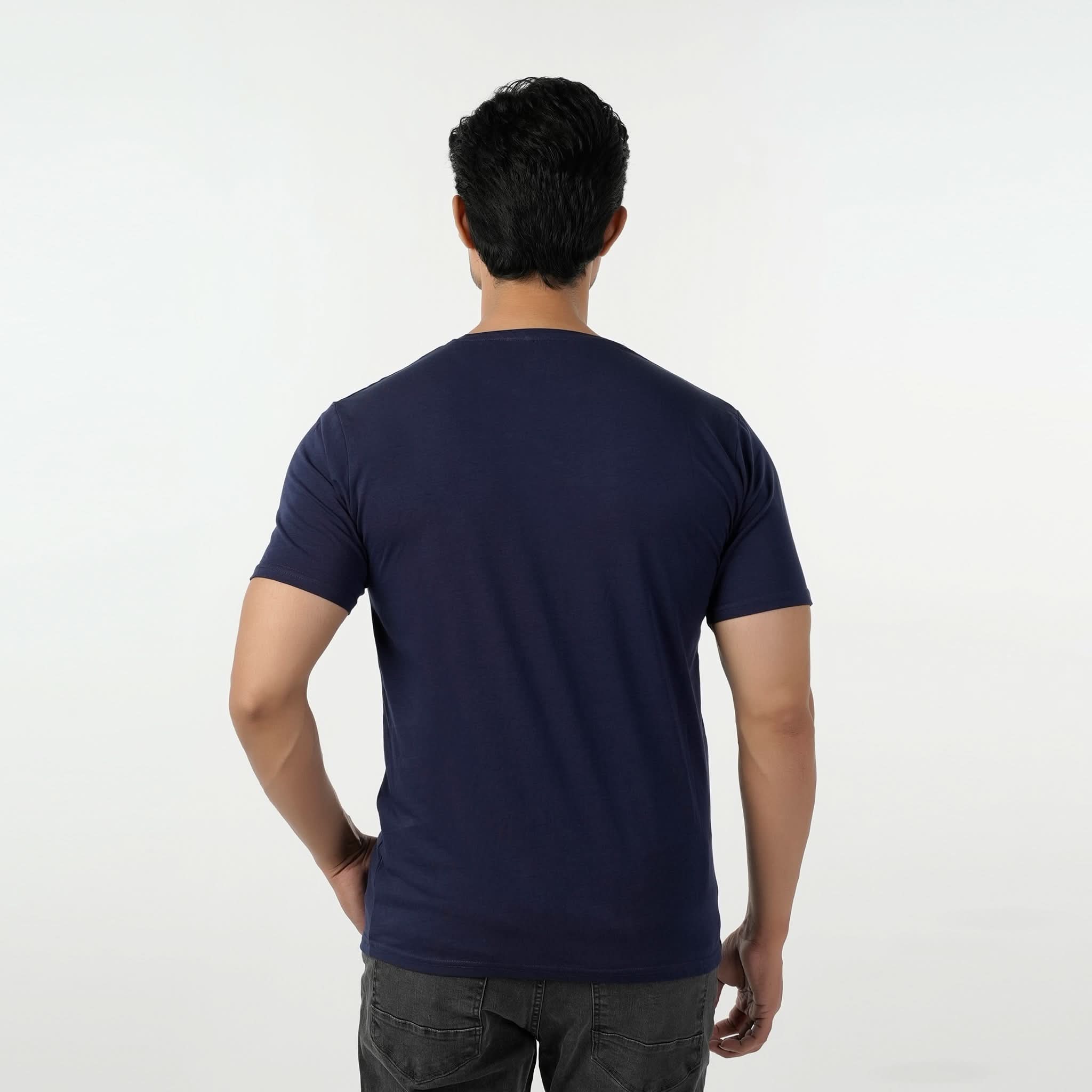 Eminent Men's Round Neck Half Sleeves Printed T-Shirt - Navy Blue, Men's T-Shirts & Polos, Eminent, Chase Value