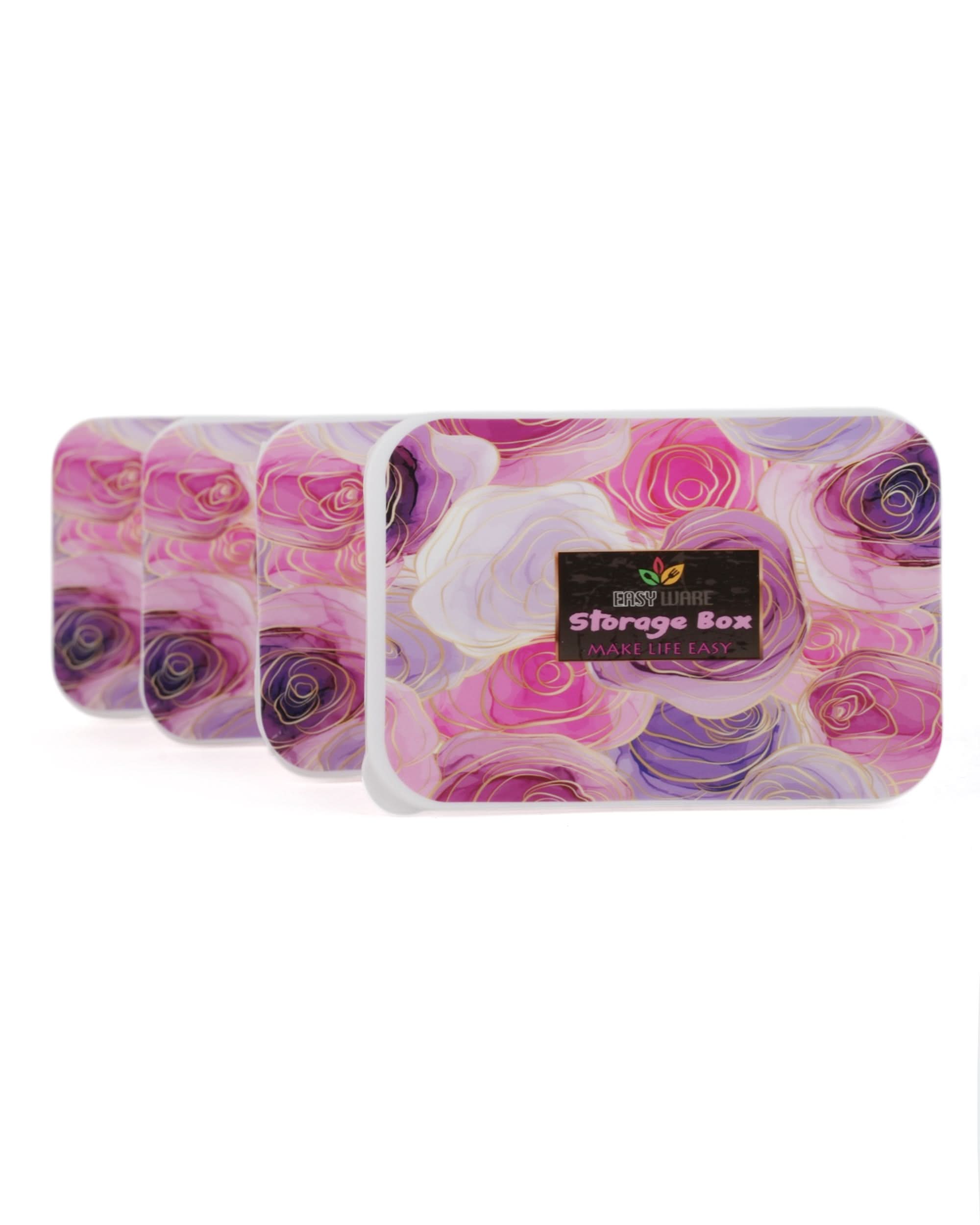 Storage Box 4 Pcs Set, Tiffin Boxes & Bottles, Chase Value, Chase Value