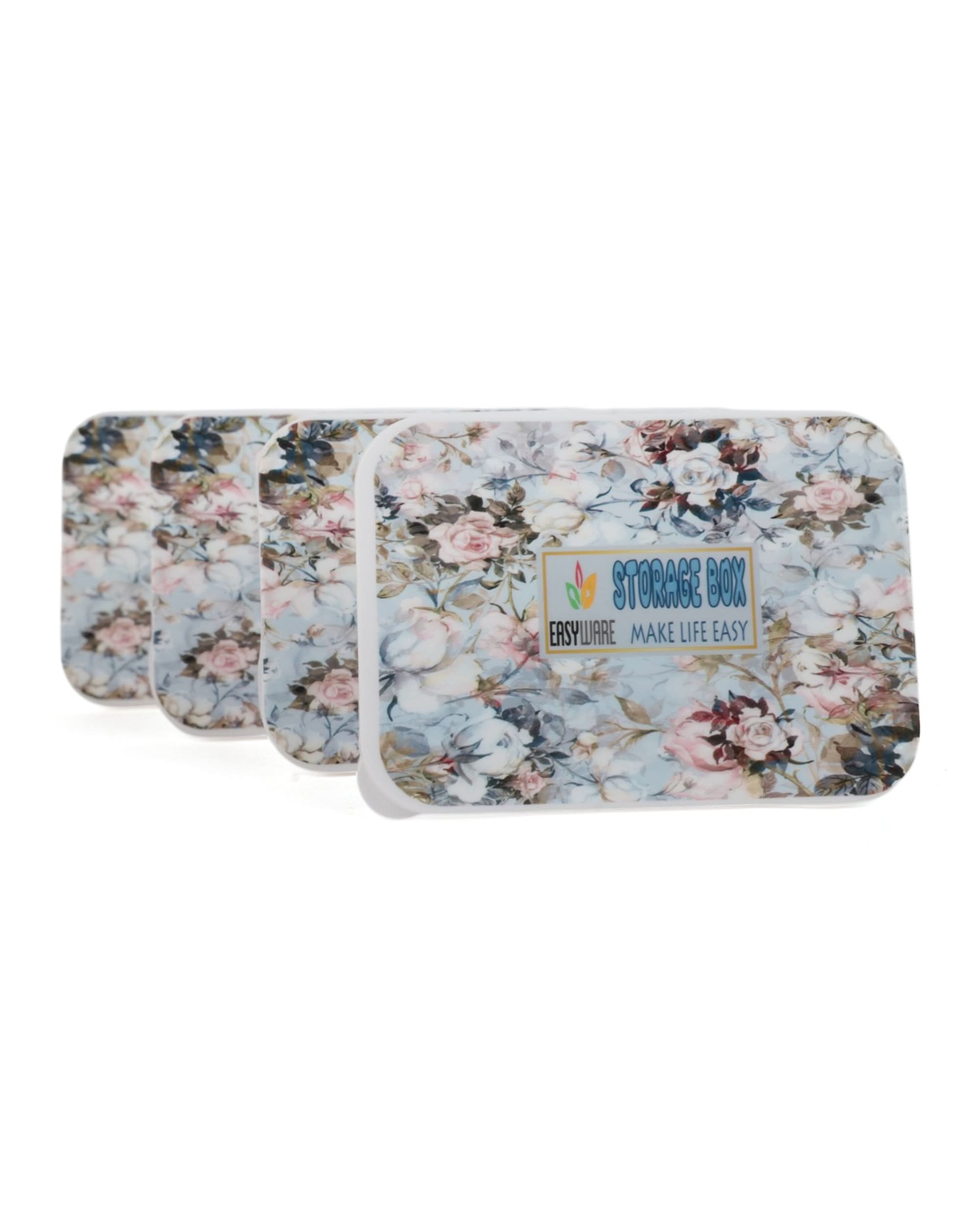 Storage Box 4 Pcs Set, Tiffin Boxes & Bottles, Chase Value, Chase Value