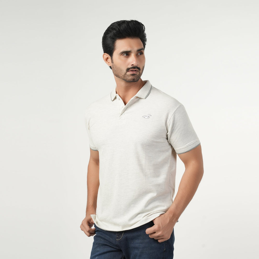 Men's Half Sleeves Polo T-Shirt - Light Grey, Men's T-Shirts & Polos, Chase Value, Chase Value
