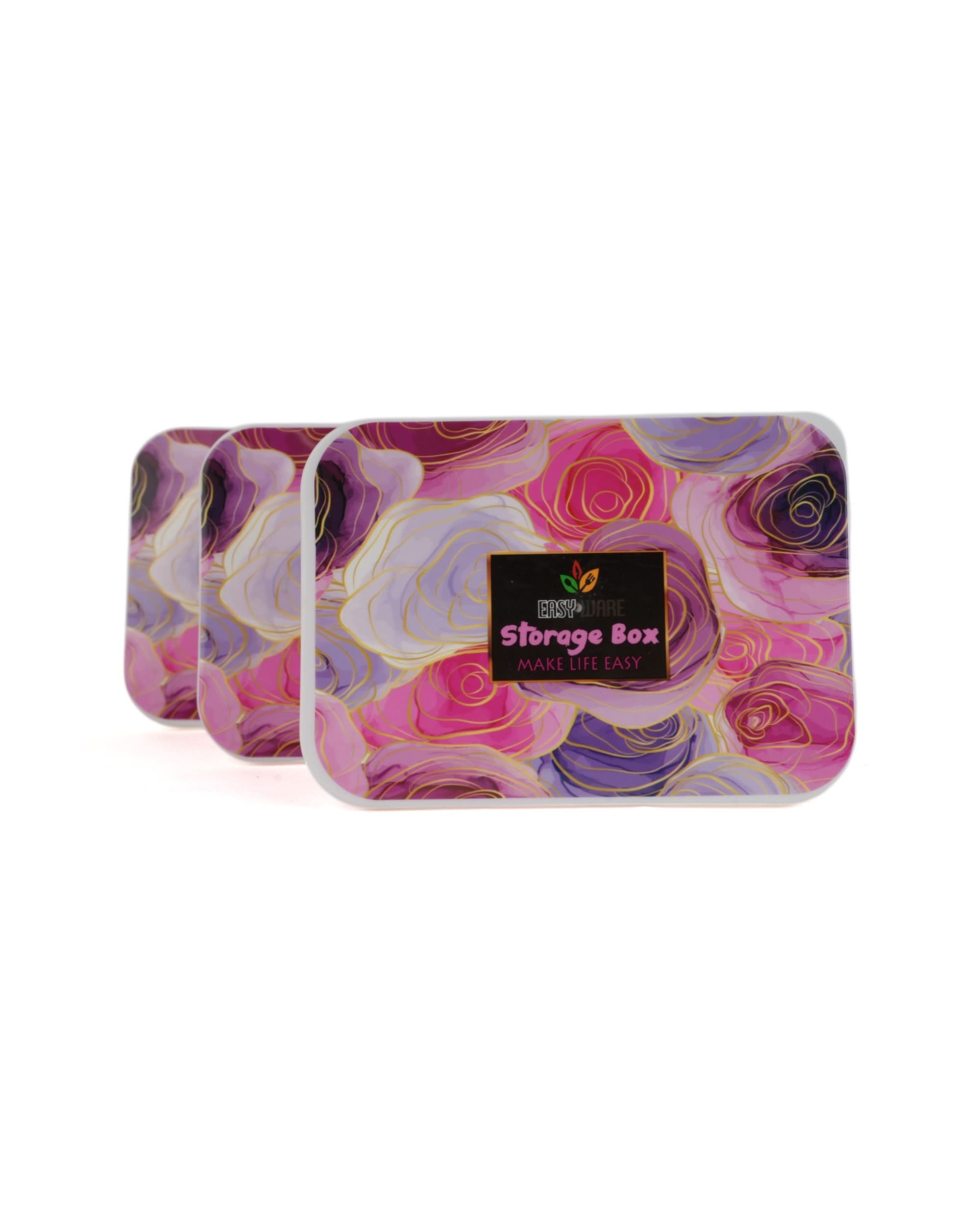 Storage Box 3 Pcs Set, Tiffin Boxes & Bottles, Chase Value, Chase Value