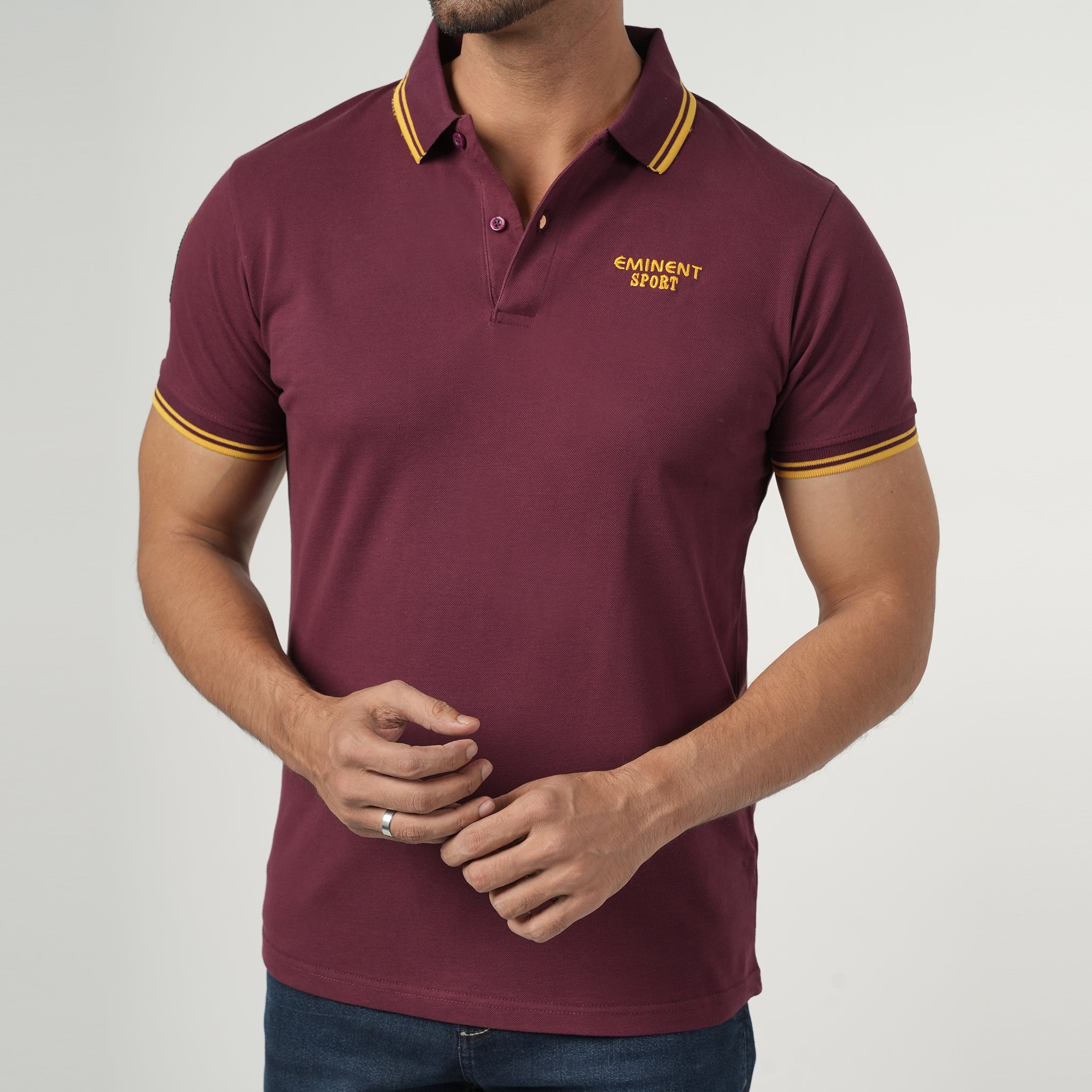Eminent Men's Half Sleeves Polo T-Shirt - Tawny Port, Men's T-Shirts & Polos, Eminent, Chase Value