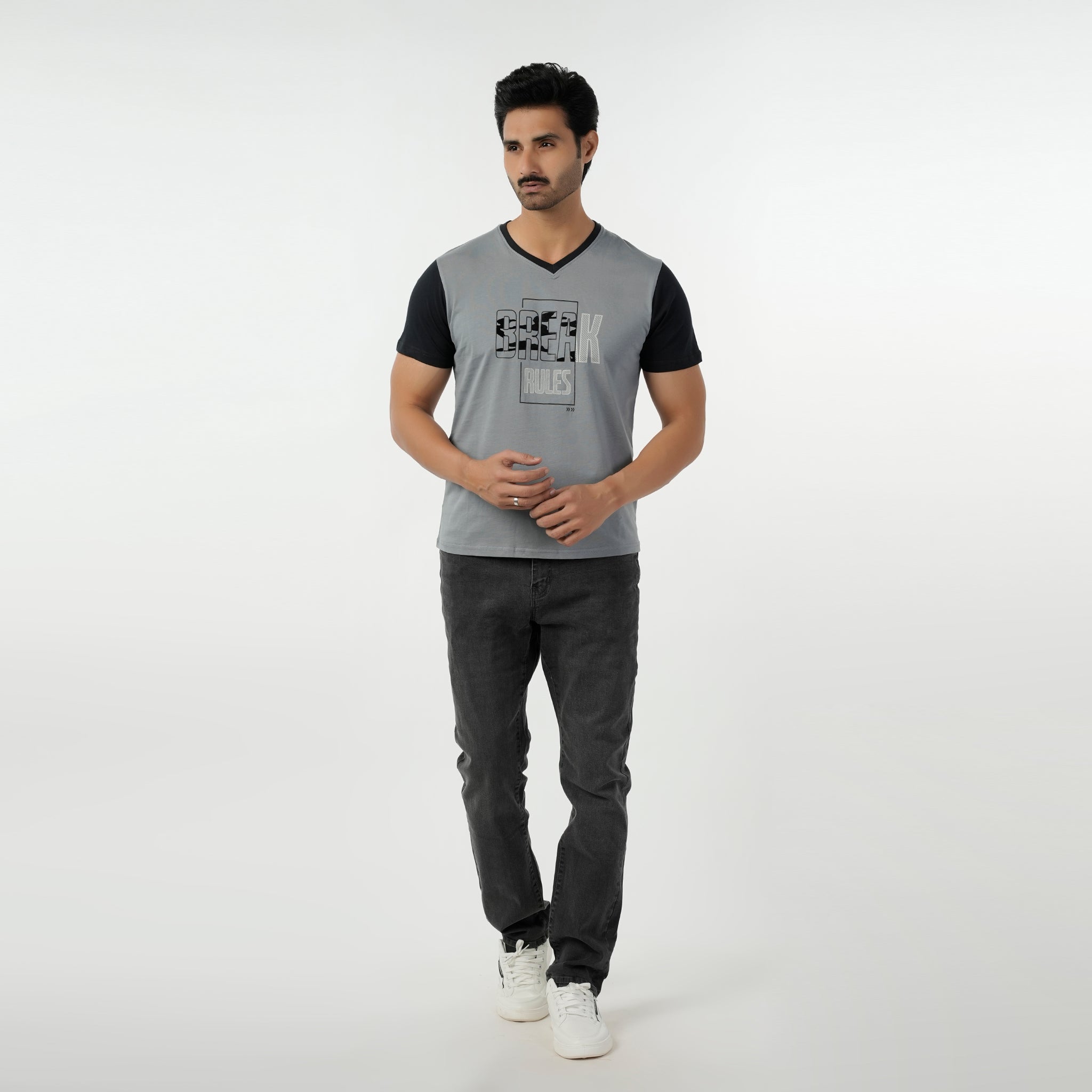 Eminent Men's Half Sleeves T-Shirt - Light Grey, Men's T-Shirts & Polos, Eminent, Chase Value