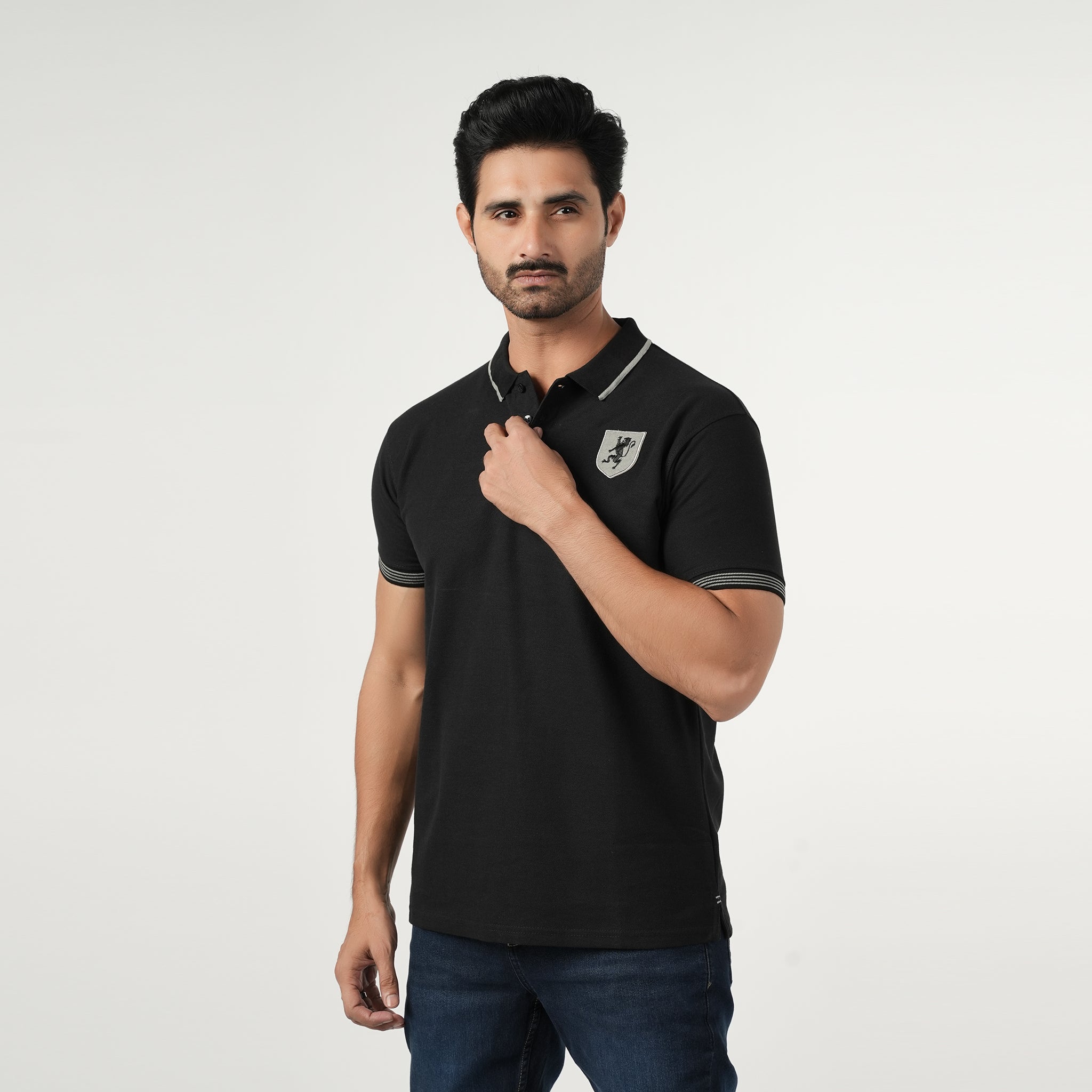 Men's Half Sleeves Polo T-Shirt - Black, Men's T-Shirts & Polos, Chase Value, Chase Value