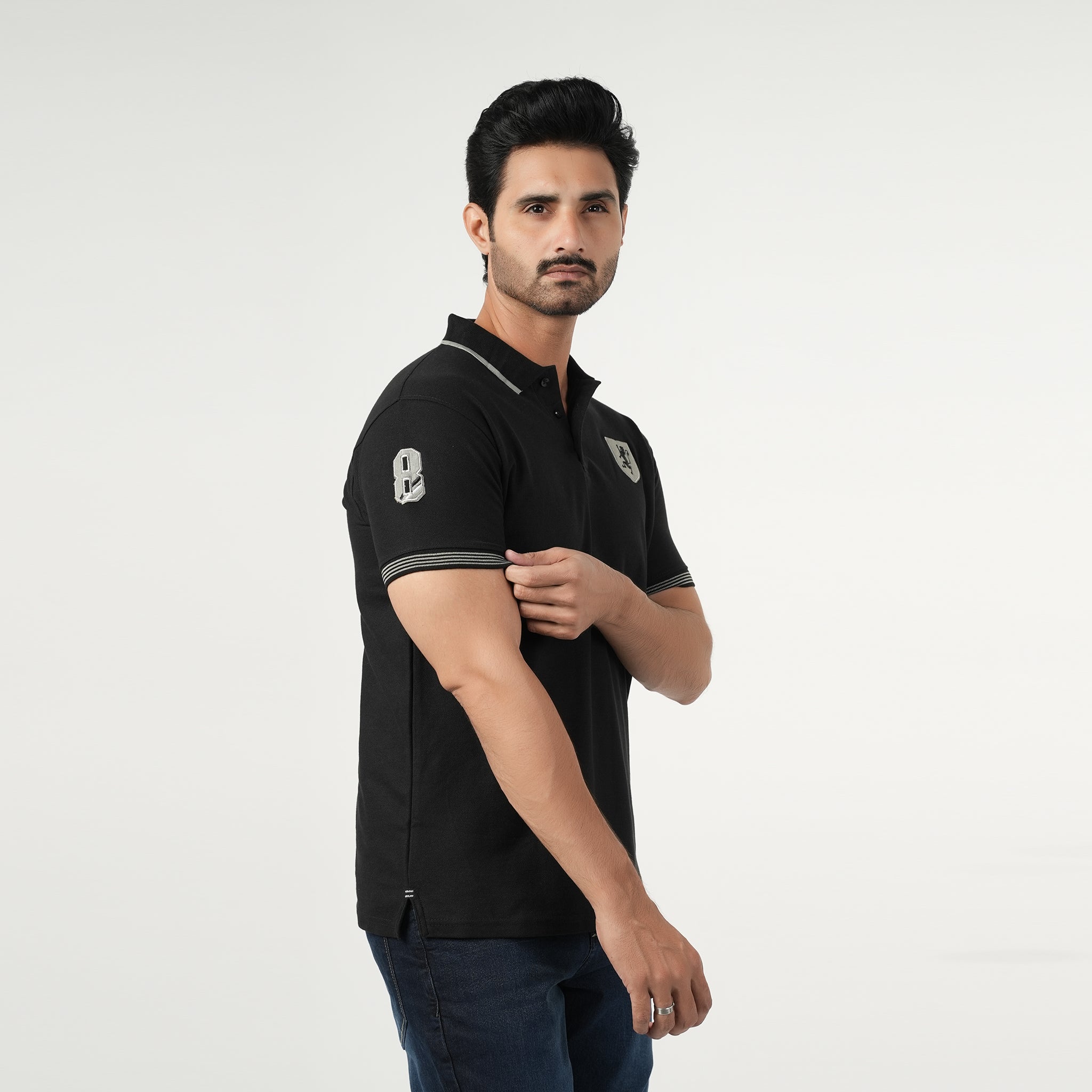 Men's Half Sleeves Polo T-Shirt - Black, Men's T-Shirts & Polos, Chase Value, Chase Value