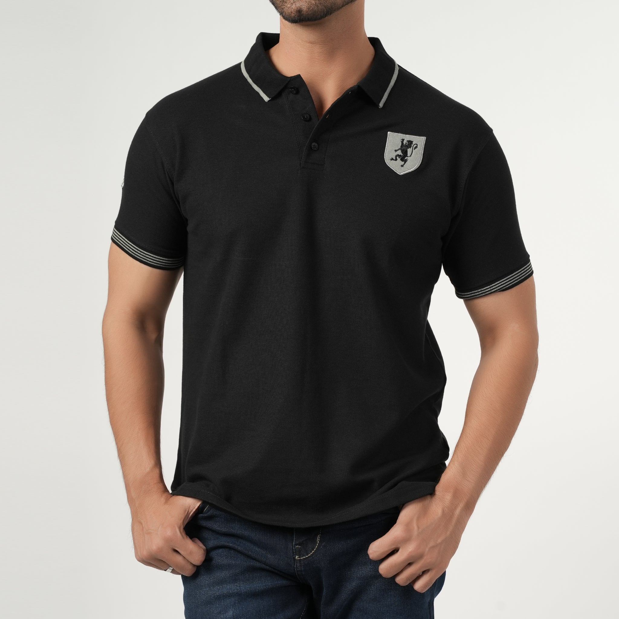 Men's Half Sleeves Polo T-Shirt - Black, Men's T-Shirts & Polos, Chase Value, Chase Value