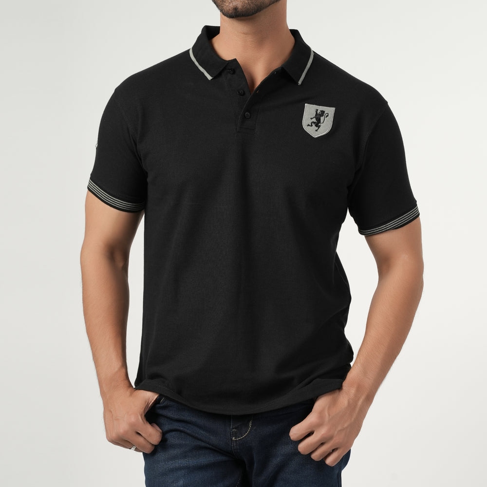 Men's Half Sleeves Polo T-Shirt - Black, Men's T-Shirts & Polos, Chase Value, Chase Value