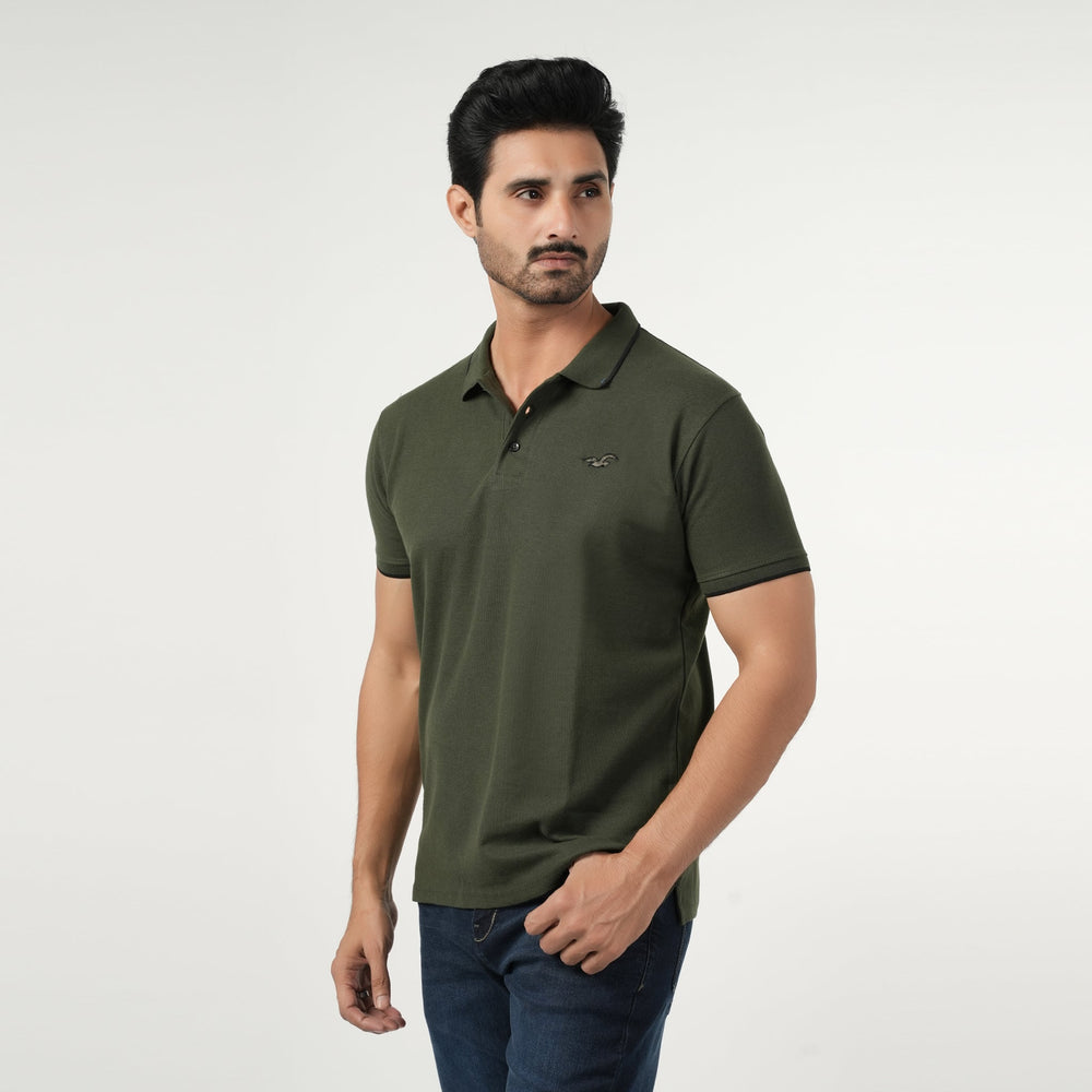 Men's Half Sleeves Polo T-Shirt - Dark Green, Men's T-Shirts & Polos, Chase Value, Chase Value
