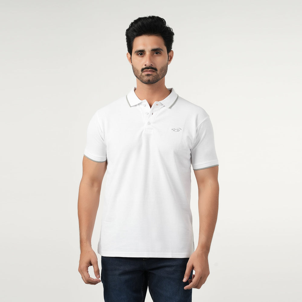 Men's Half Sleeves Polo T-Shirt - White, Men's T-Shirts & Polos, Chase Value, Chase Value