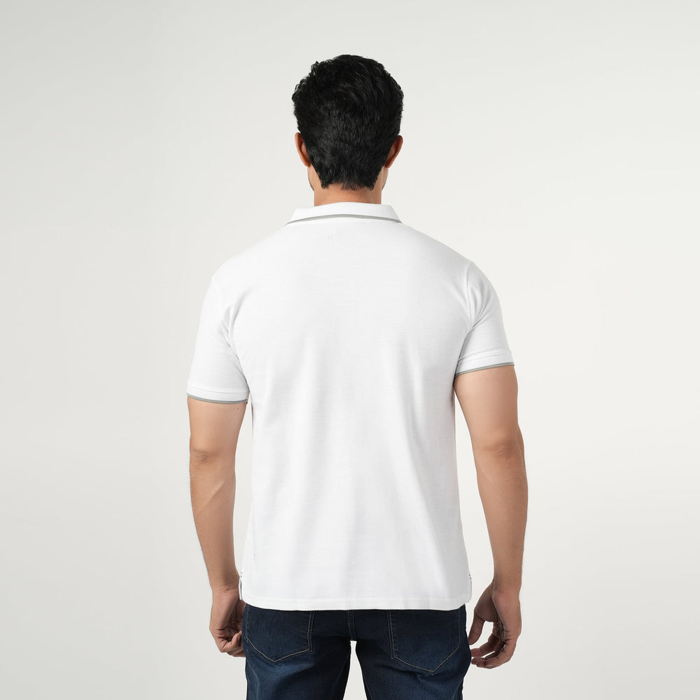 Men's Half Sleeves Polo T-Shirt - White, Men's T-Shirts & Polos, Chase Value, Chase Value