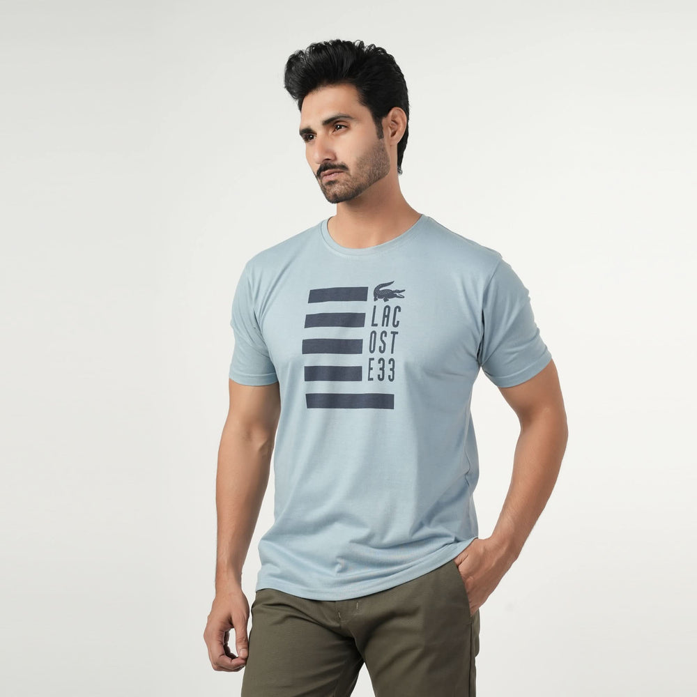 Men's Half Sleeves Round Neck Printed T-Shirt - Blue, Men's T-Shirts & Polos, Chase Value, Chase Value