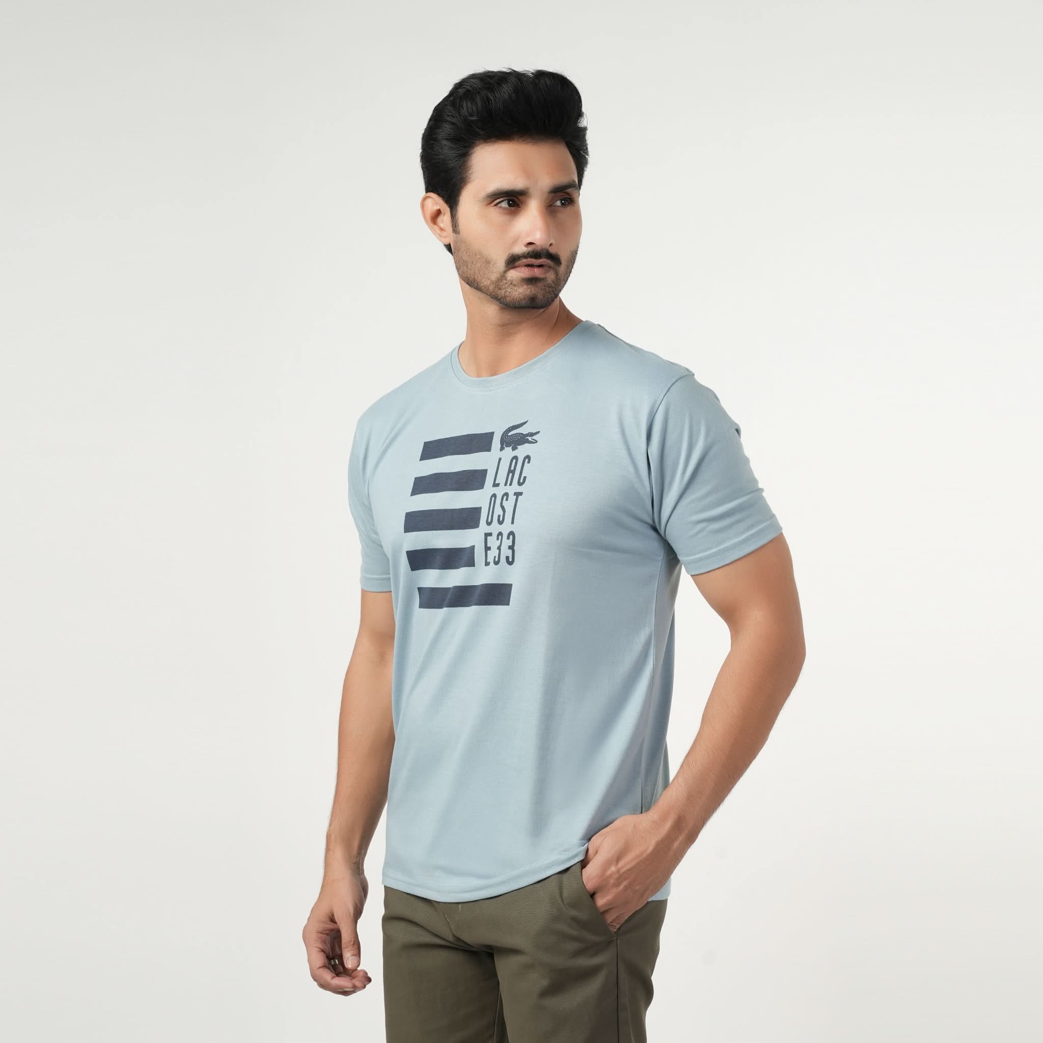 Men's Half Sleeves Round Neck Printed T-Shirt - Blue, Men's T-Shirts & Polos, Chase Value, Chase Value