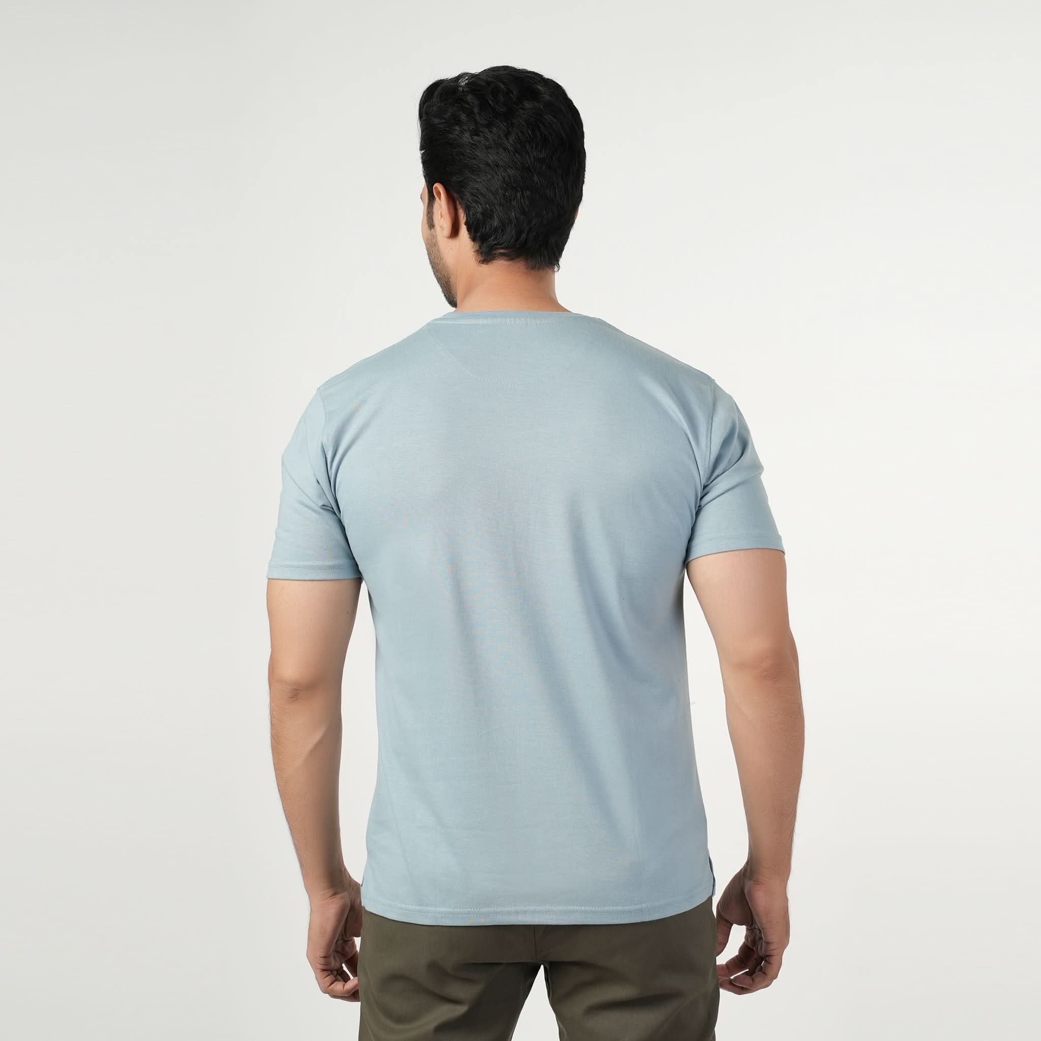 Men's Half Sleeves Round Neck Printed T-Shirt - Blue, Men's T-Shirts & Polos, Chase Value, Chase Value