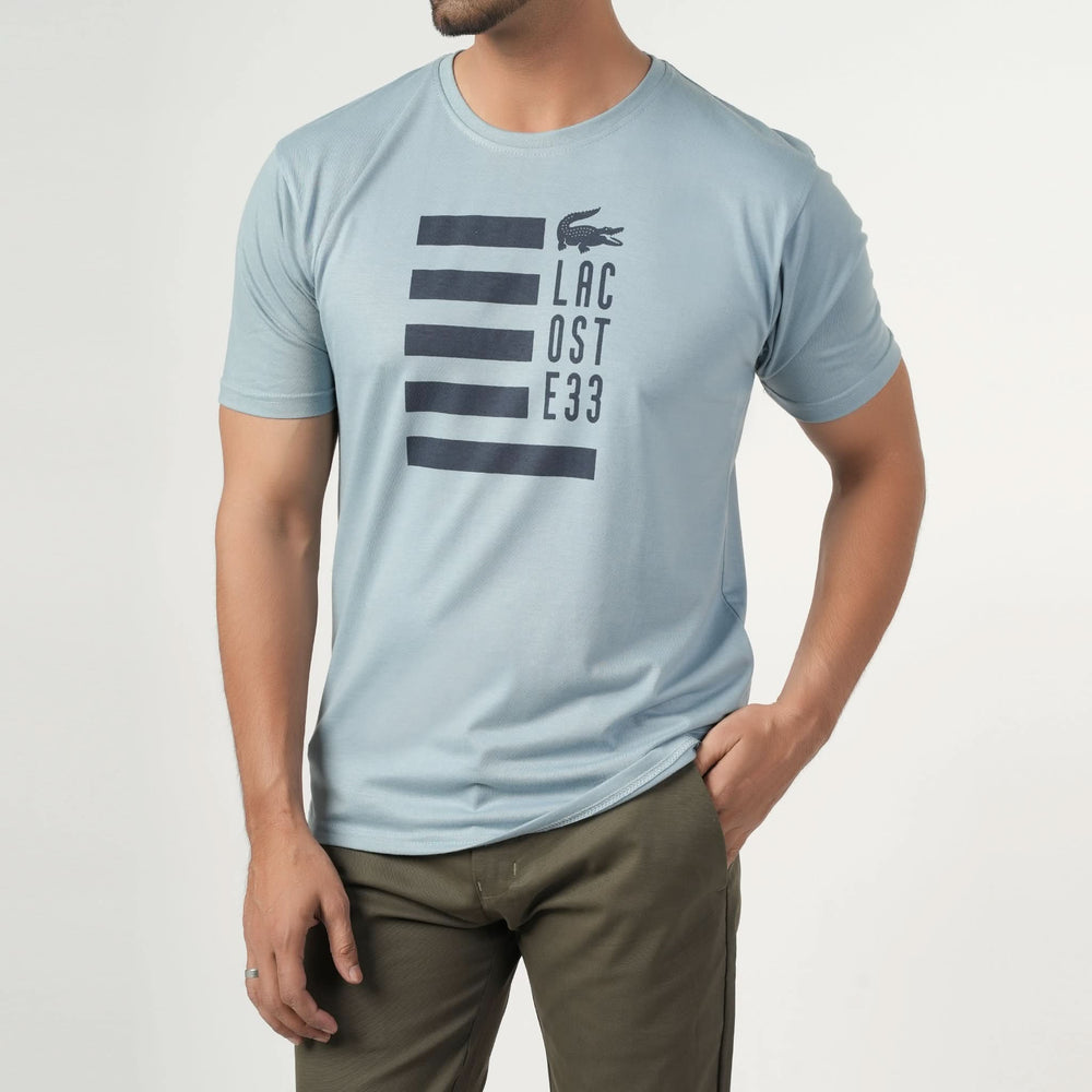 Men's Half Sleeves Round Neck Printed T-Shirt - Blue, Men's T-Shirts & Polos, Chase Value, Chase Value
