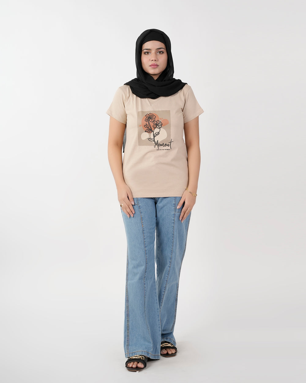 Eminent Women's Half Sleeves T-Shirt - Beige, Women T-Shirts & Tops, Eminent, Chase Value