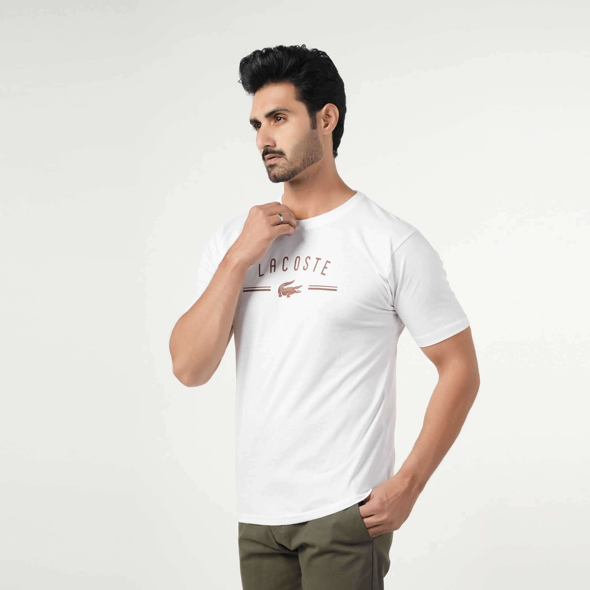 Men's Half Sleeves Round Neck Printed T-Shirt - White, Men's T-Shirts & Polos, Chase Value, Chase Value