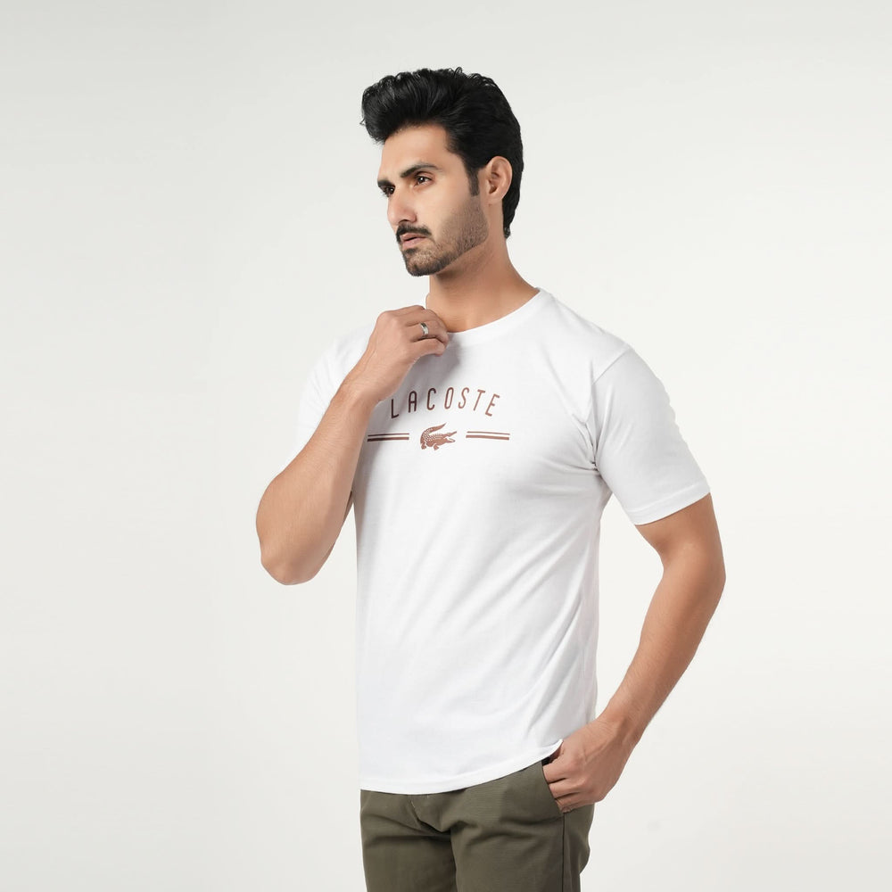Men's Half Sleeves Round Neck Printed T-Shirt - White, Men's T-Shirts & Polos, Chase Value, Chase Value