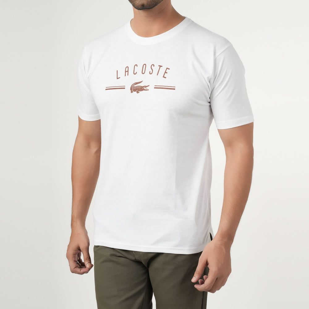 Men's Half Sleeves Round Neck Printed T-Shirt - White, Men's T-Shirts & Polos, Chase Value, Chase Value