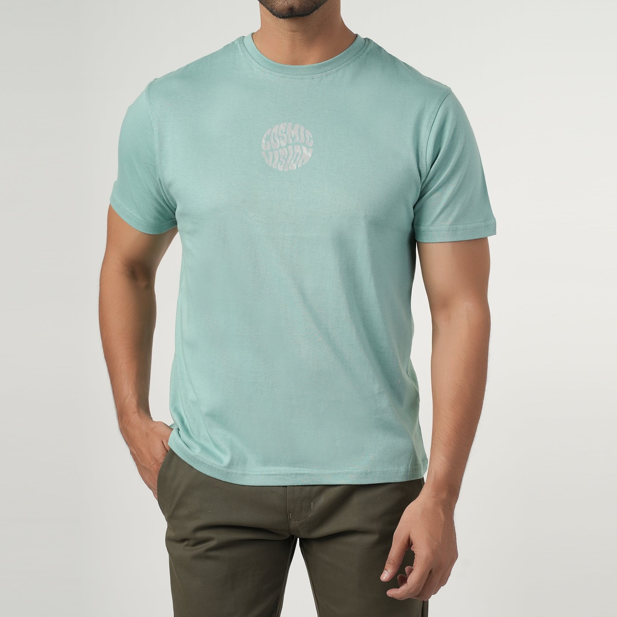 Eminent Men's Half Sleeves Round Neck T-Shirt - Cyan, Men's T-Shirts & Polos, Eminent, Chase Value