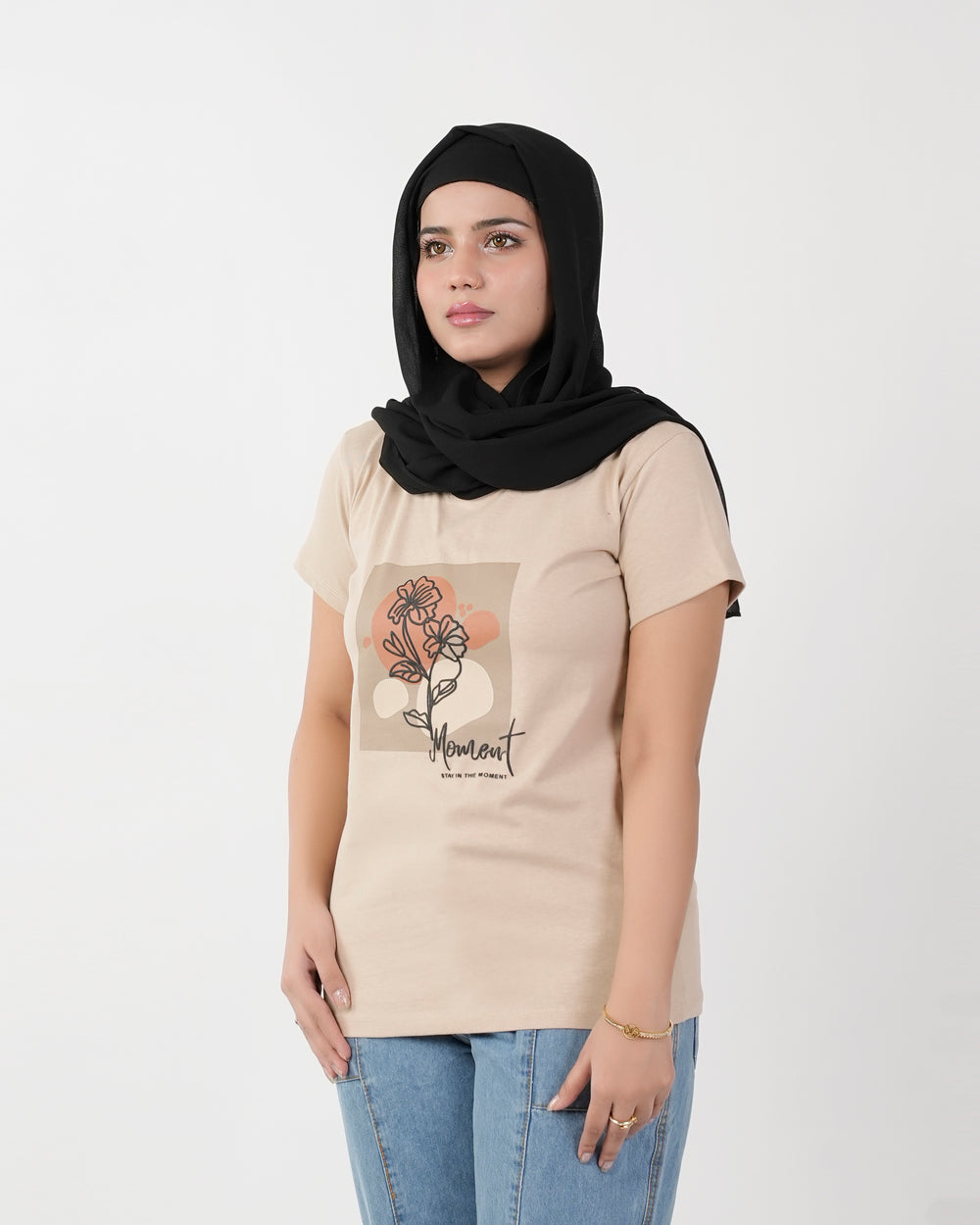 Eminent Women's Half Sleeves T-Shirt - Beige, Women T-Shirts & Tops, Eminent, Chase Value