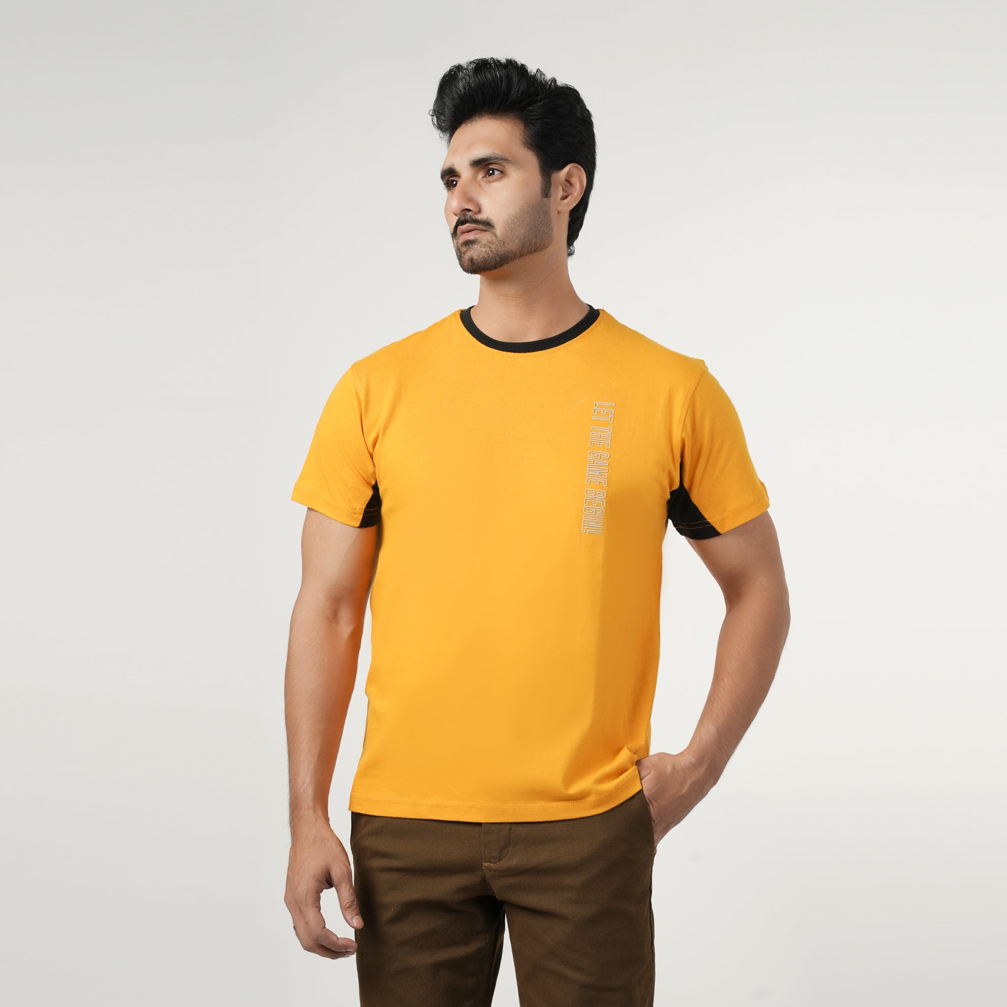 Eminent Men's Half Sleeves Round Neck T-Shirt - Yellow, Men's T-Shirts & Polos, Eminent, Chase Value