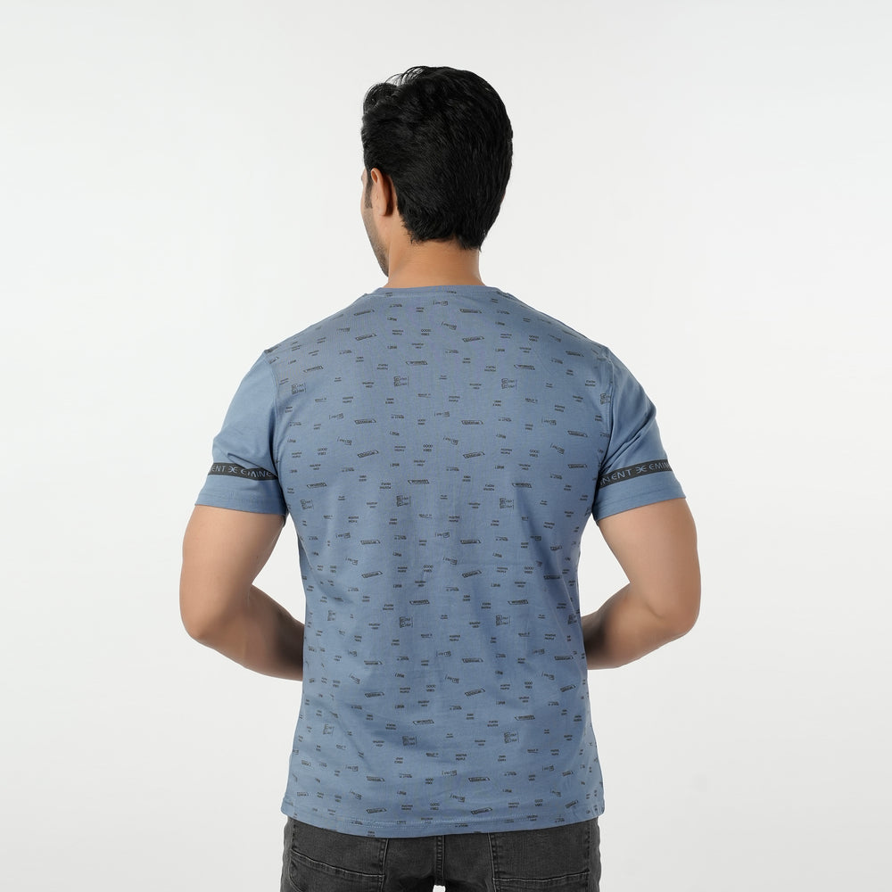 Eminent Men's Round Neck Half Sleeves T-Shirt  - Ash Blue, Men's T-Shirts & Polos, Eminent, Chase Value