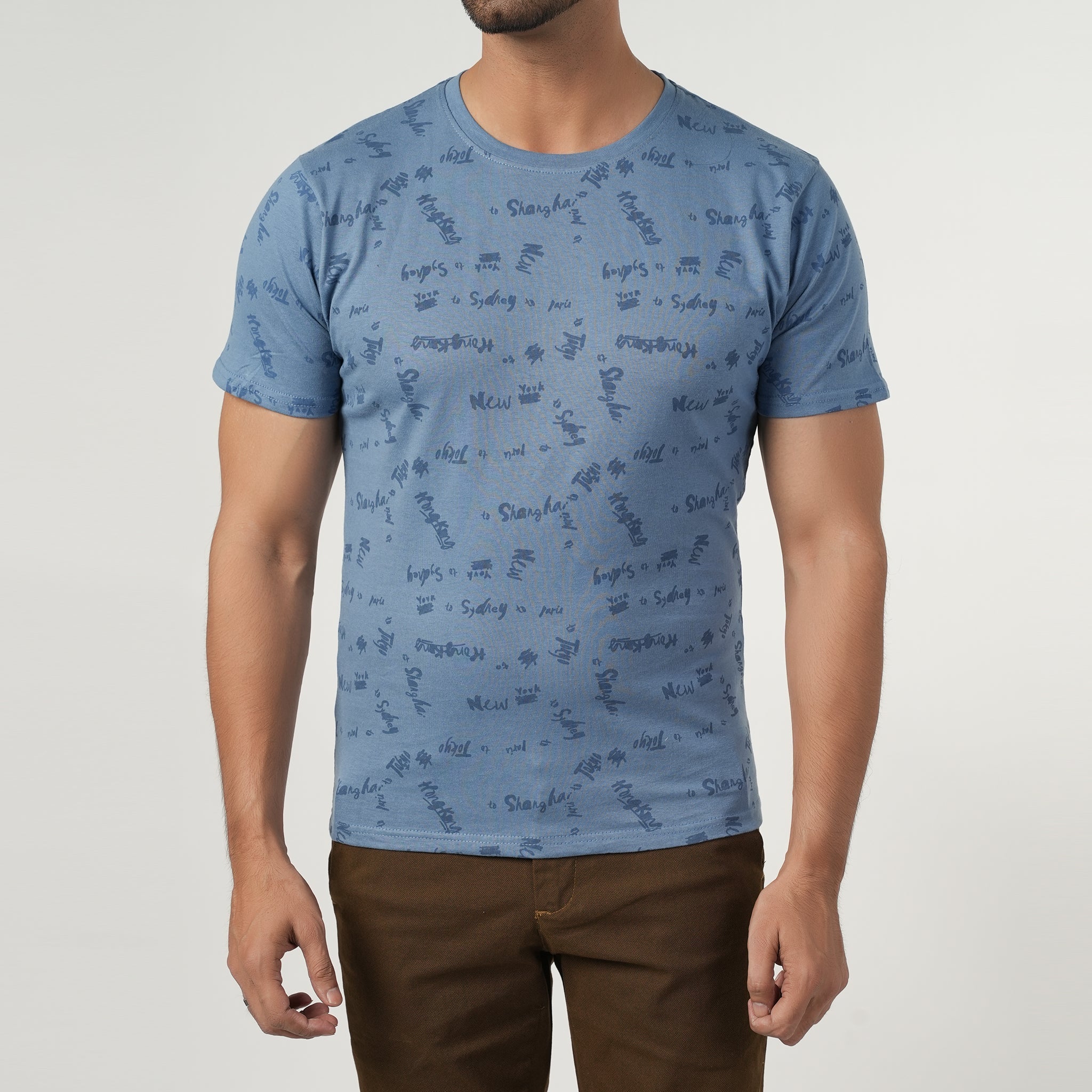 Eminent Men's Half Sleeves T-Shirt - Greyish Blue, Men's T-Shirts & Polos, Eminent, Chase Value