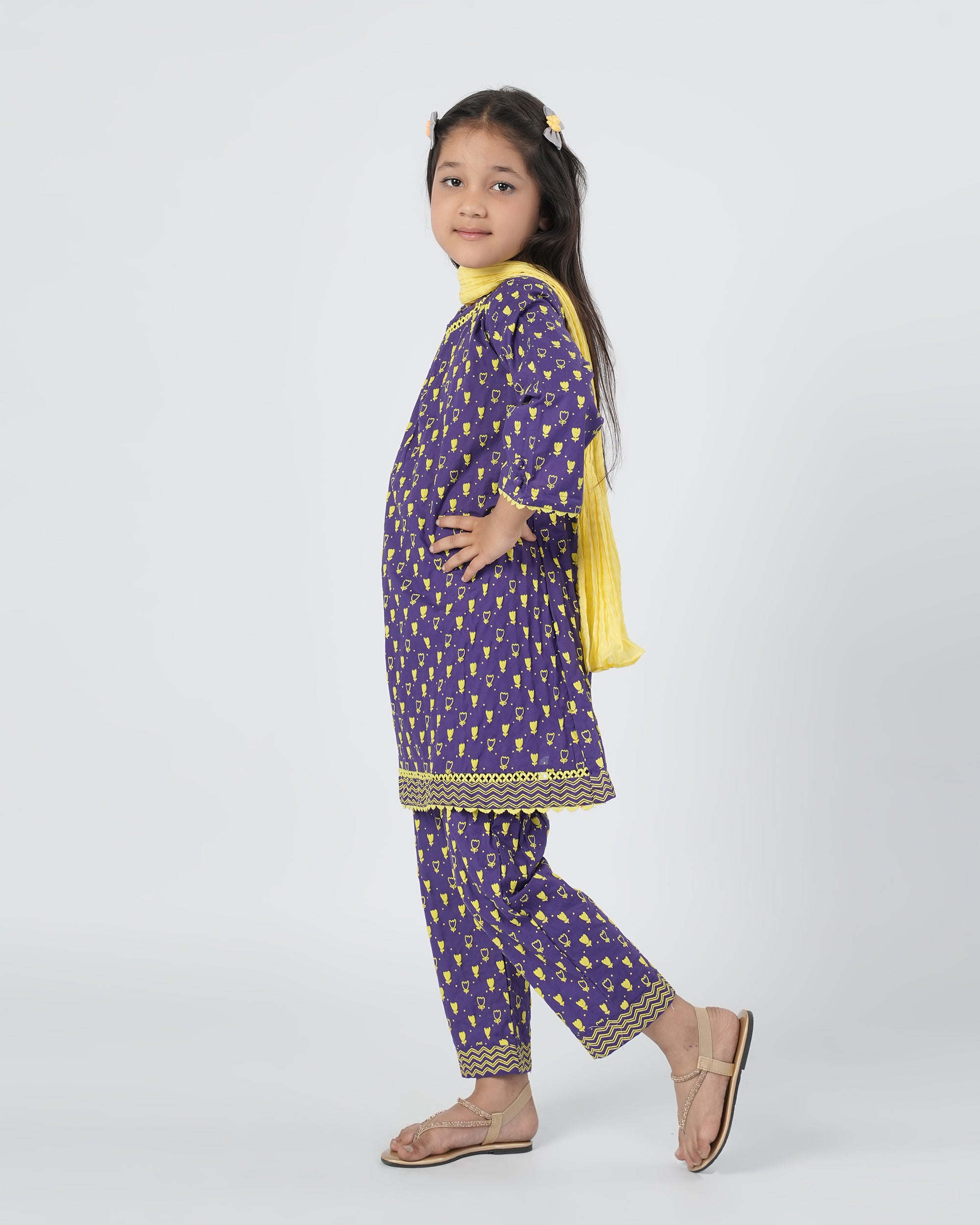 Eminent Girls 03 PCS Shalwar Suit -Purple