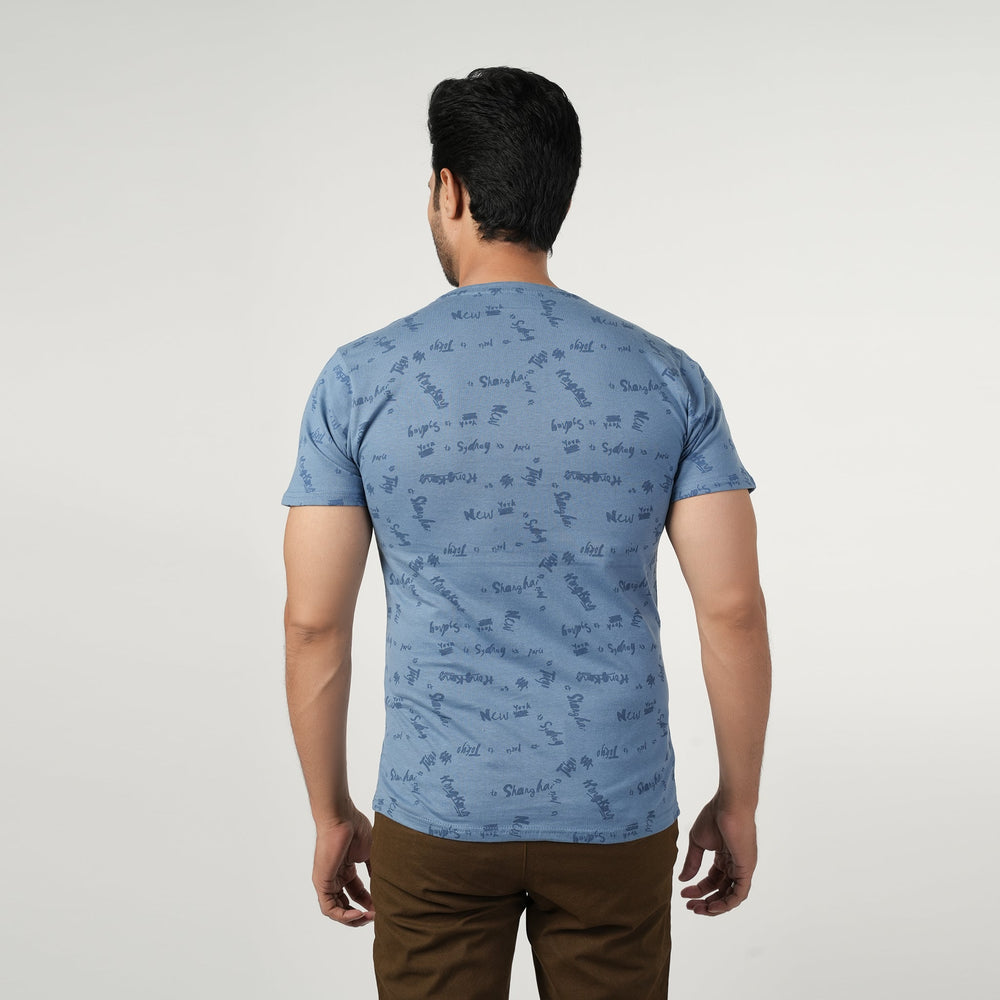 Eminent Men's Half Sleeves T-Shirt - Greyish Blue, Men's T-Shirts & Polos, Eminent, Chase Value