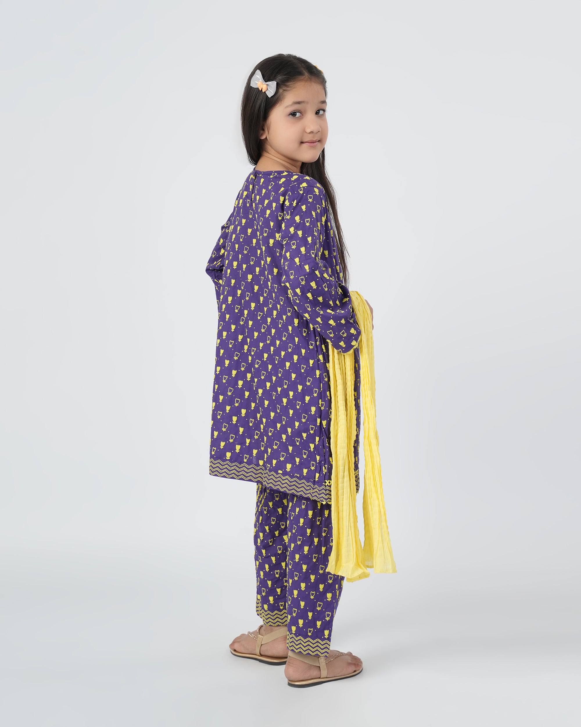Eminent Girls 03 PCS Shalwar Suit -Purple