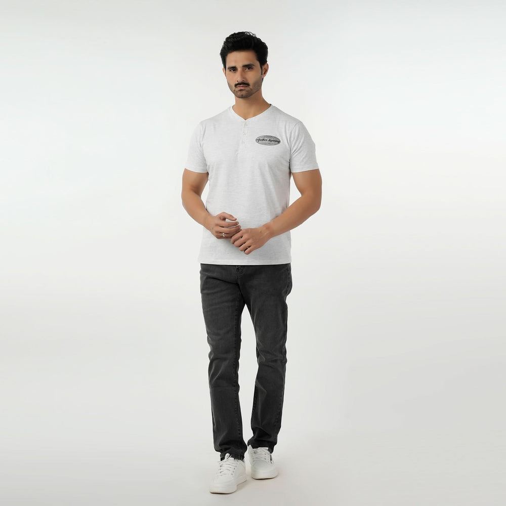 Eminent Men's Round Neck Half Sleeves Printed T-Shirt - Oatmeal, Men's T-Shirts & Polos, Eminent, Chase Value
