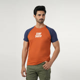 Eminent Men's Half Sleeves Round Neck T-Shirt - Navy Blue & Brown, Men's T-Shirts & Polos, Eminent, Chase Value
