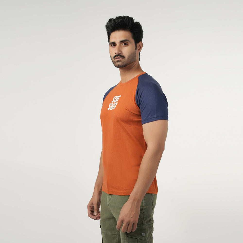 Eminent Men's Half Sleeves Round Neck T-Shirt - Navy Blue & Brown, Men's T-Shirts & Polos, Eminent, Chase Value