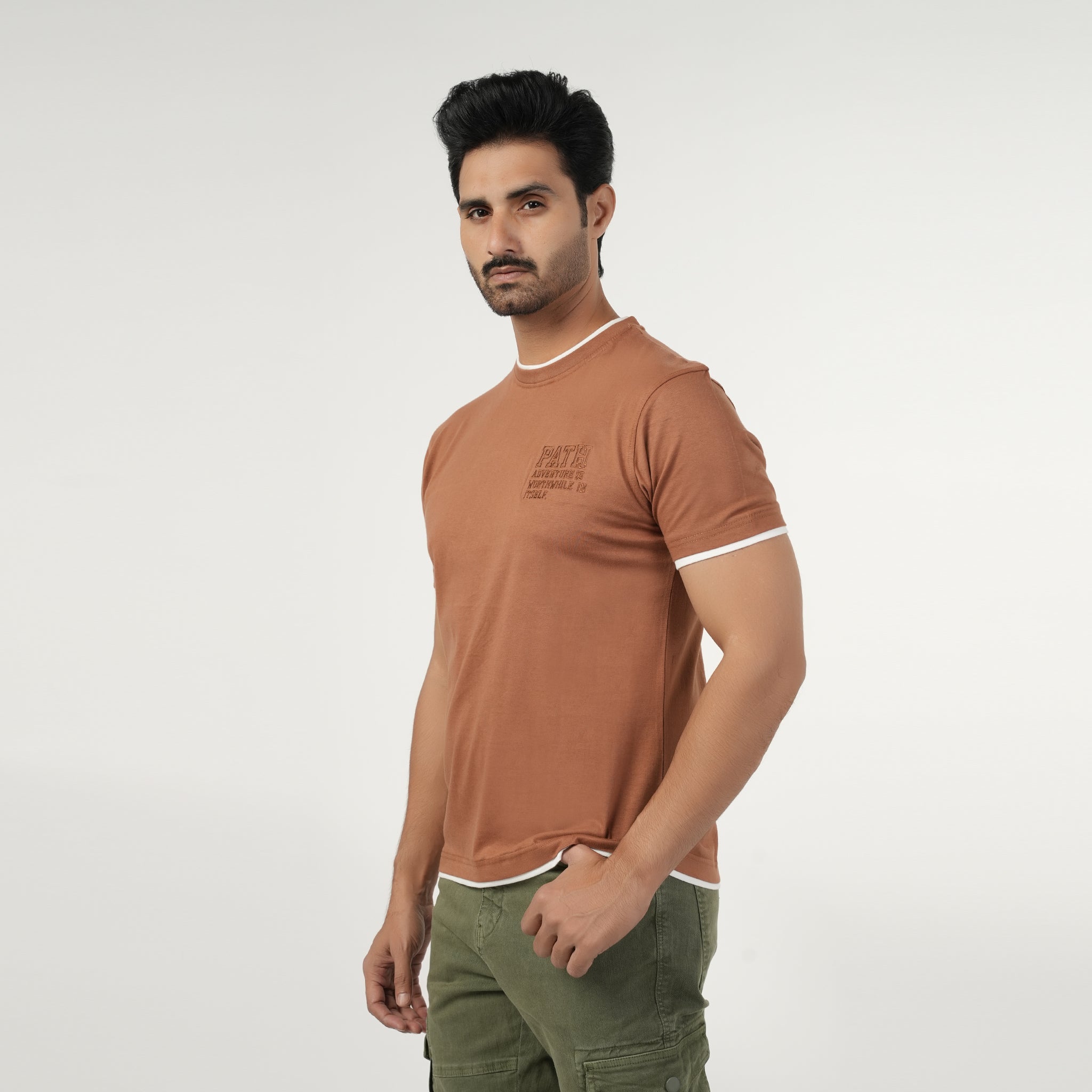 Eminent Men's Half Sleeves Round Neck T-Shirt - Brown, Men's T-Shirts & Polos, Eminent, Chase Value