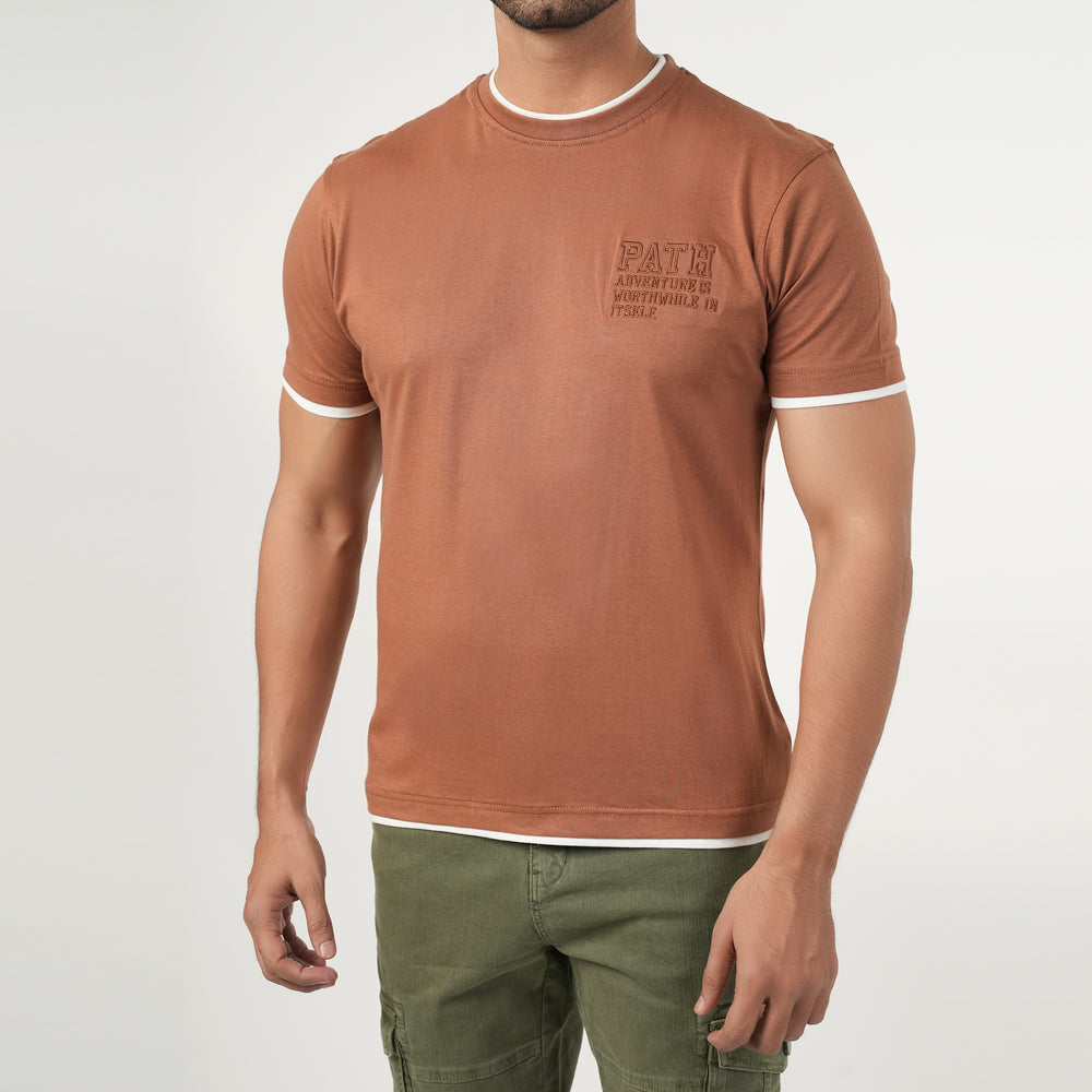 Eminent Men's Half Sleeves Round Neck T-Shirt - Brown, Men's T-Shirts & Polos, Eminent, Chase Value