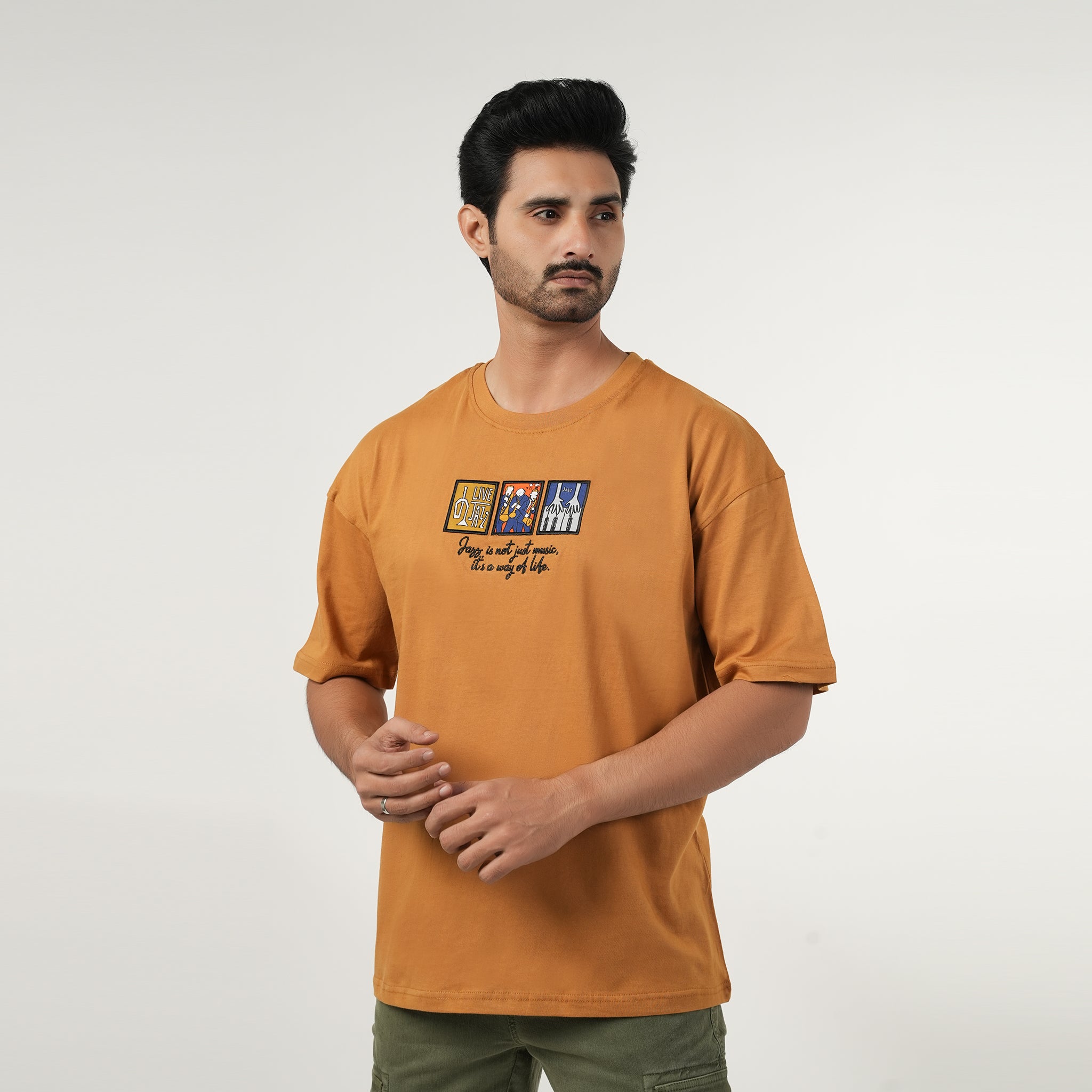 Eminent Men's Half Sleeves Round Neck T-Shirt - Golden Brown, Men's T-Shirts & Polos, Eminent, Chase Value